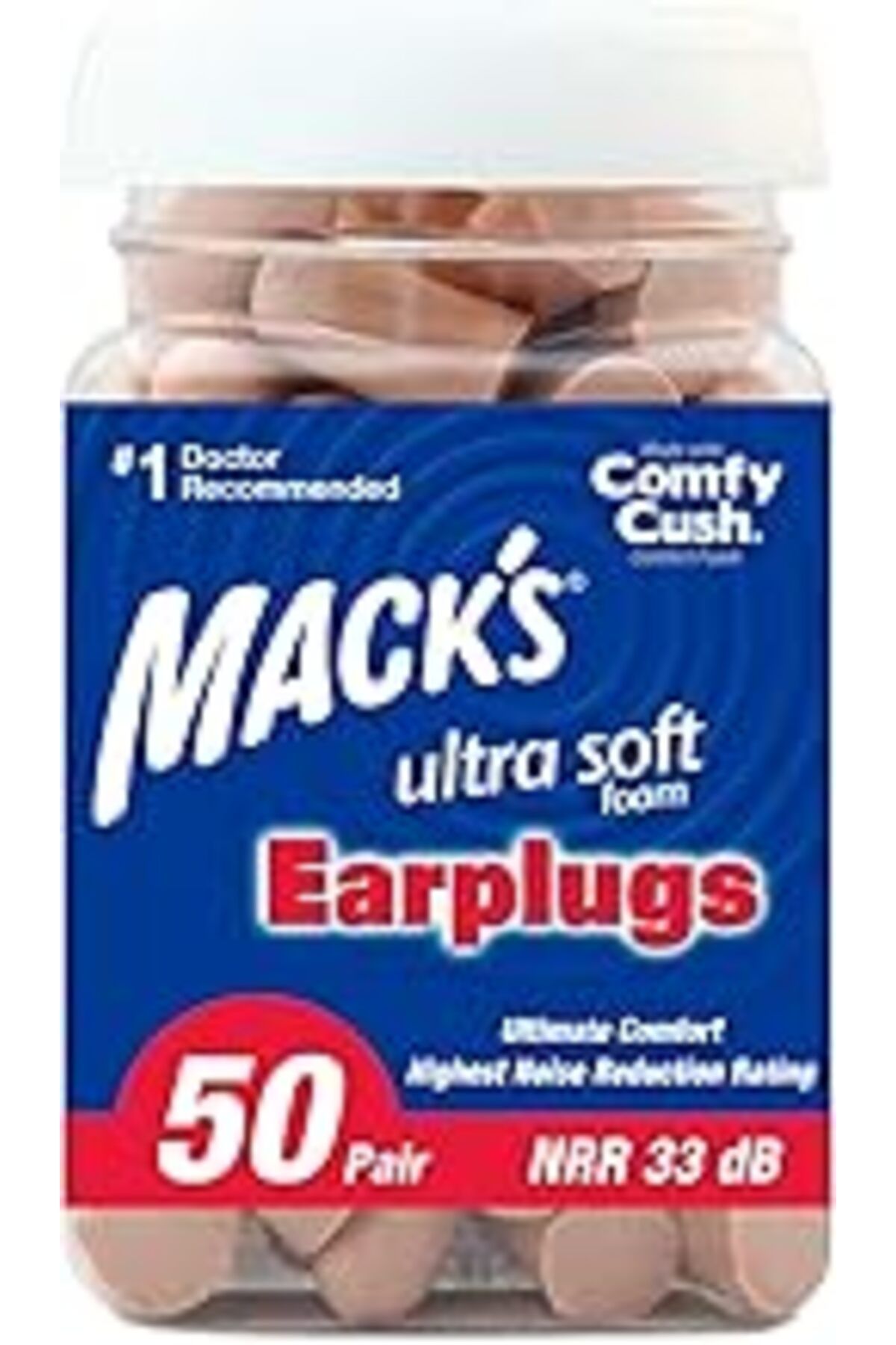 Karachil Mack'S Üniseks Ultra Yumuşak Kulak Tıkacı (50 Çift) -Bej, (1 Paket)
