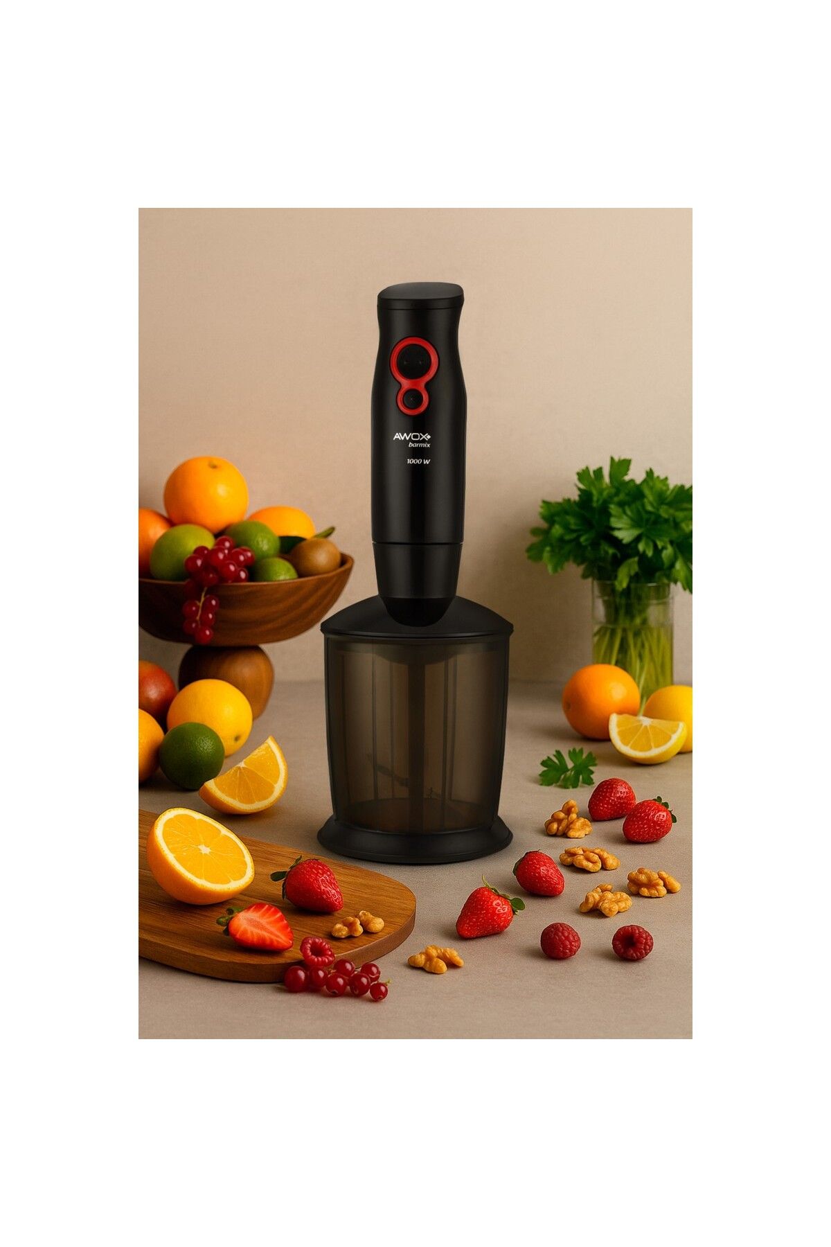 AKILLIELMA AWOX BARMİX 3İN1 1000 WATT ÇIKABİLİR ÇELİK UÇLU 3'LÜ BLENDER SET