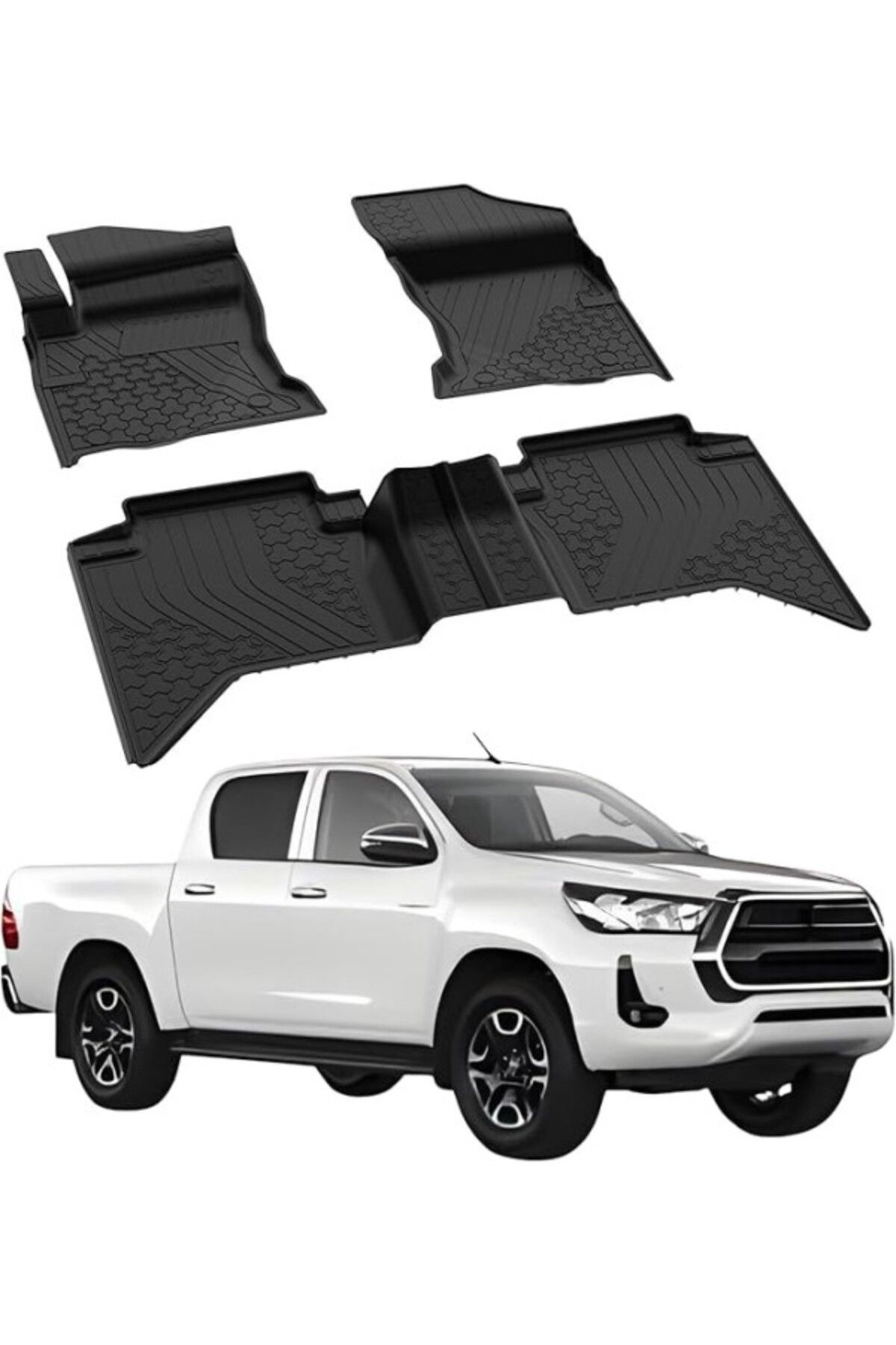 ShopZum Toyota Hilux Ile Uyumlu (2015+) Araca 4.5D Havuzlu Lux Oto Paspas