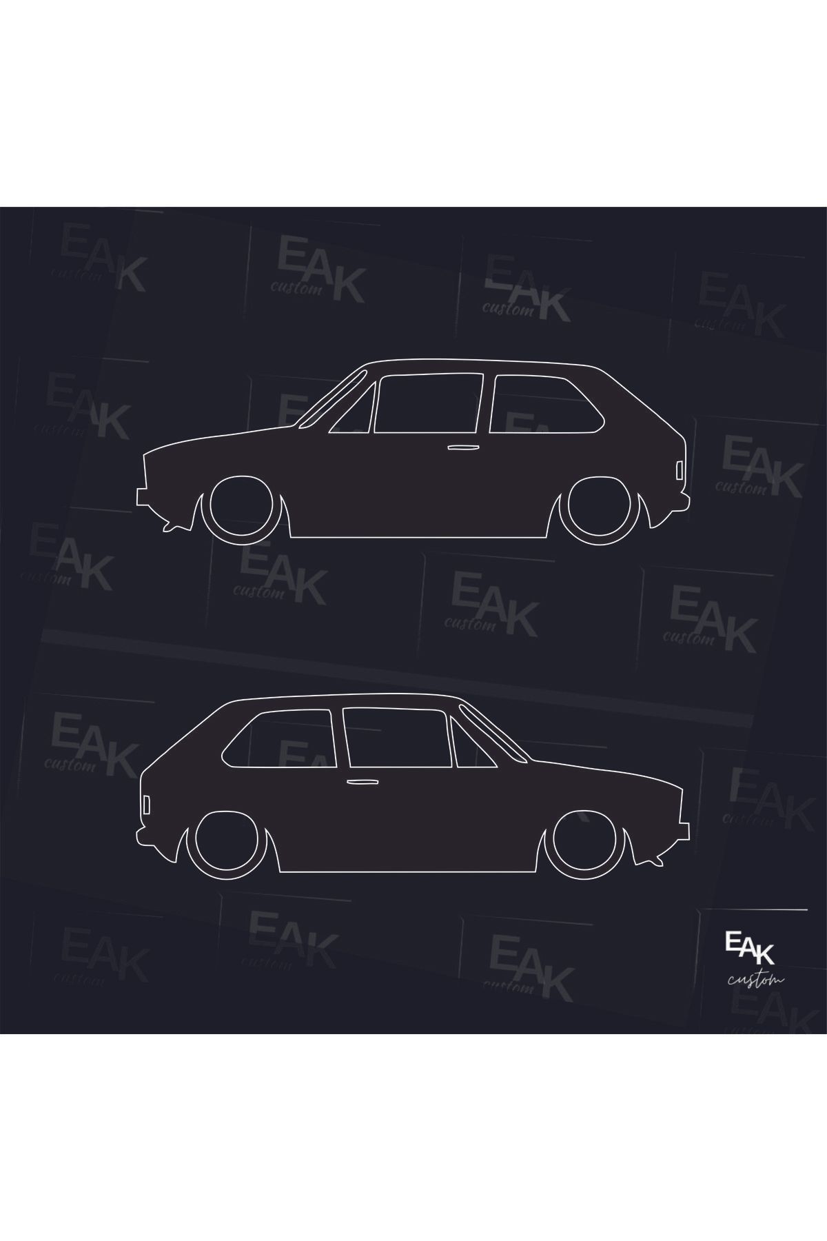eakcustom VW GOLF MK1 oto sticker (18cm x 6cm) (2ADET)