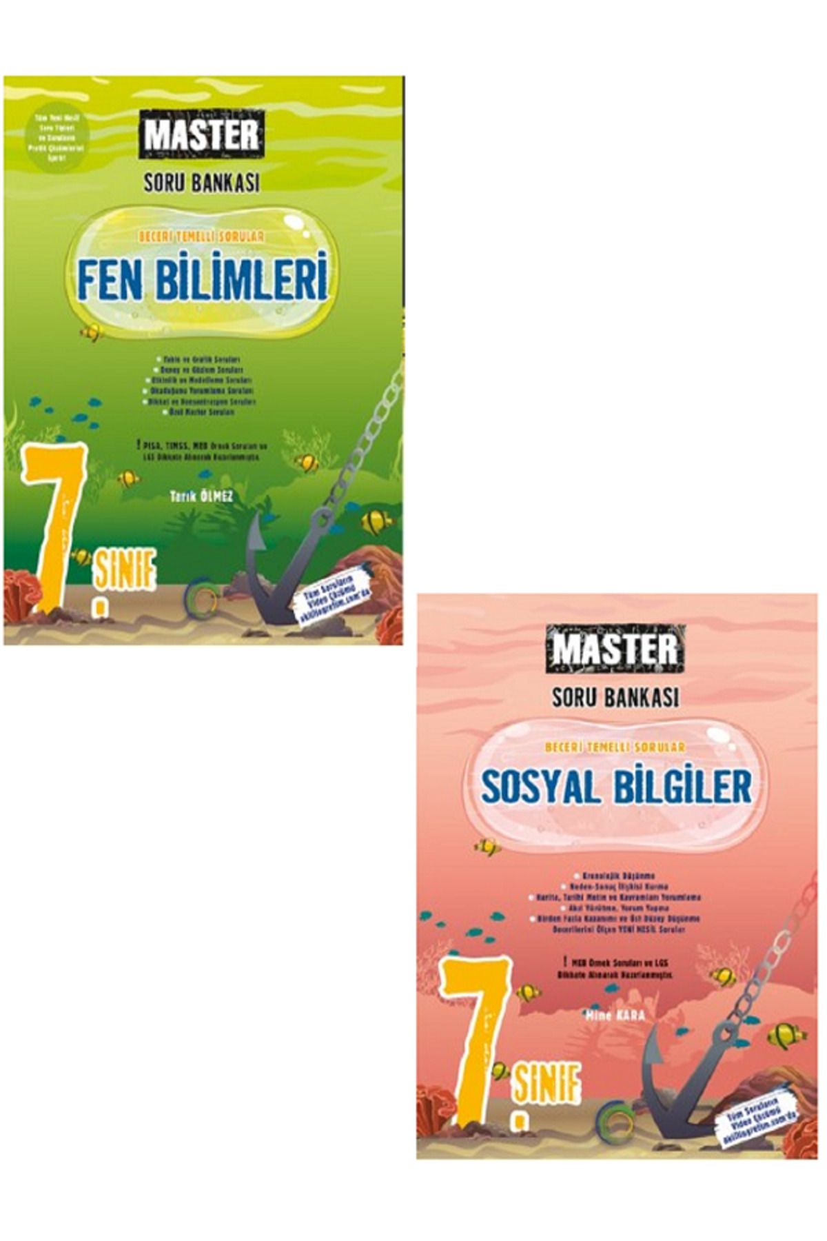Evrensel İletişim Yayınları 7.Sınıf Okyanus Master Fen Bilimleri + Sosyal Bilgiler Soru Bankası / Beceri Temelli Sorular /2KİTAP