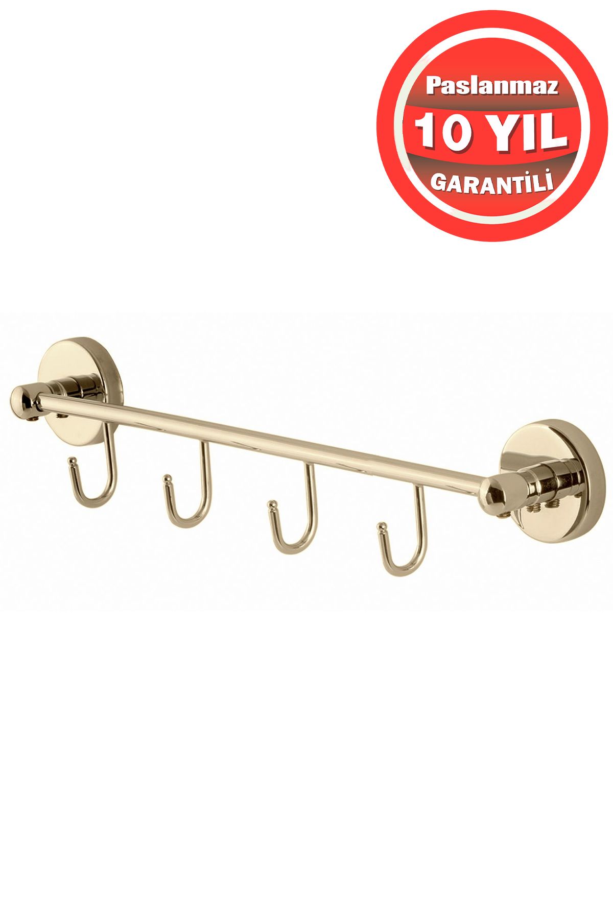 ÇELİK BANYO Paslanmaz Pirinç Karaca 4’Lü Askılık Havlu Askısı Set Askılık Altın Gold