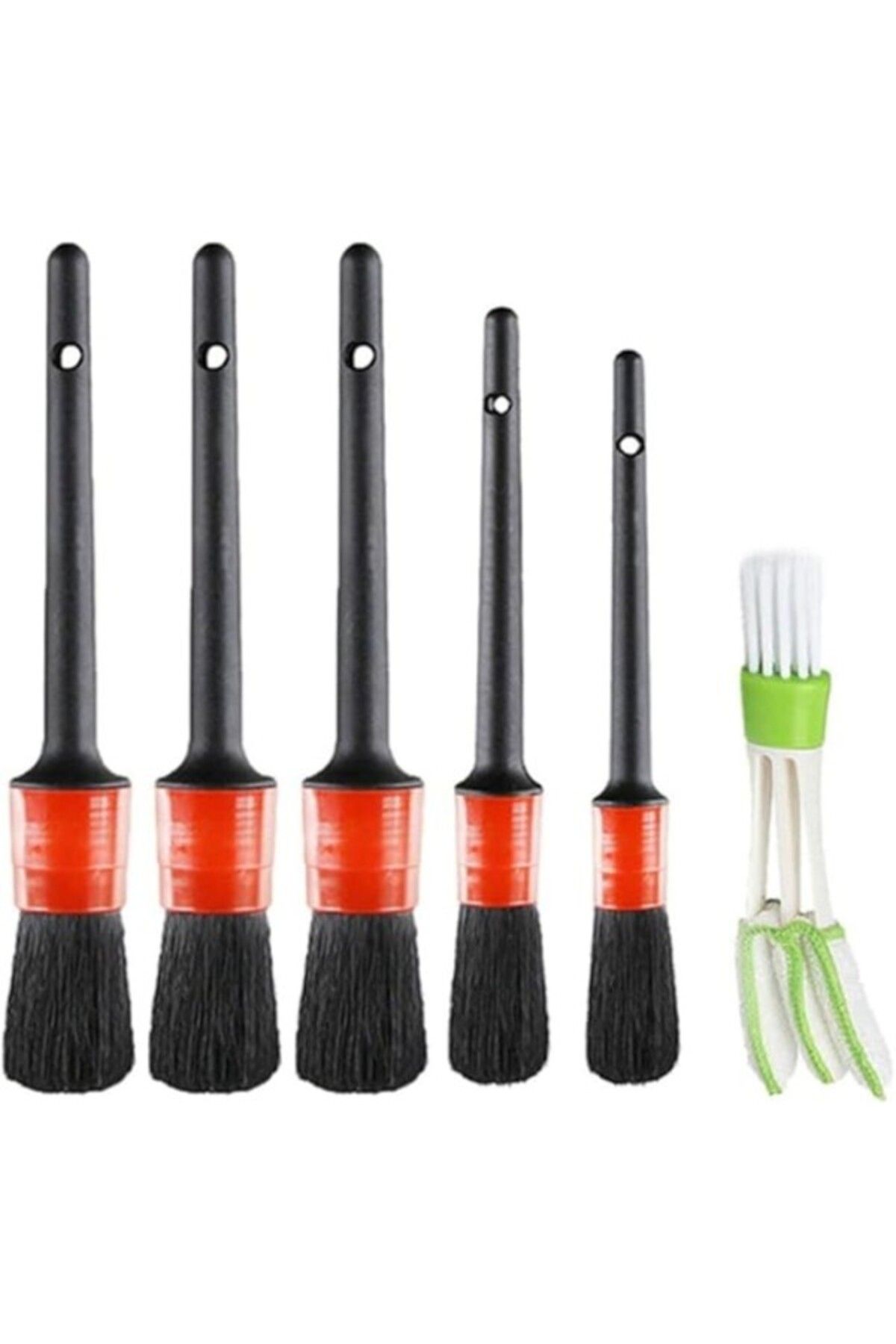 ShopZum ® Yumuşak Kıllı İç Ve Dış Temizlik İçin 5+1 Detaylı Araç Oto Temizlik Bakım Fırça Seti