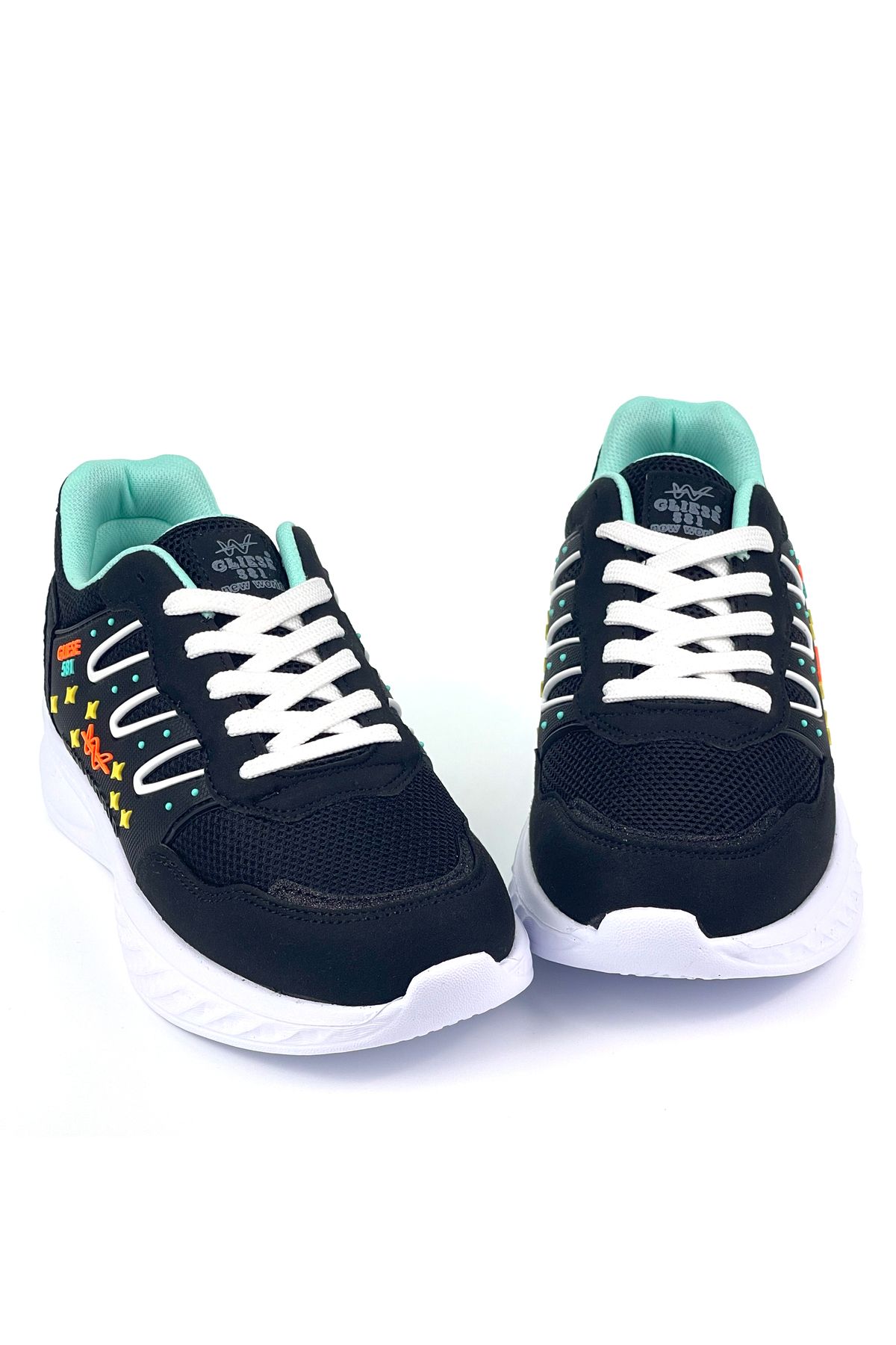 KAJILA Kadın Su Yeşili Fileli Günlük Rahat Sneaker Spor Ayakkabı