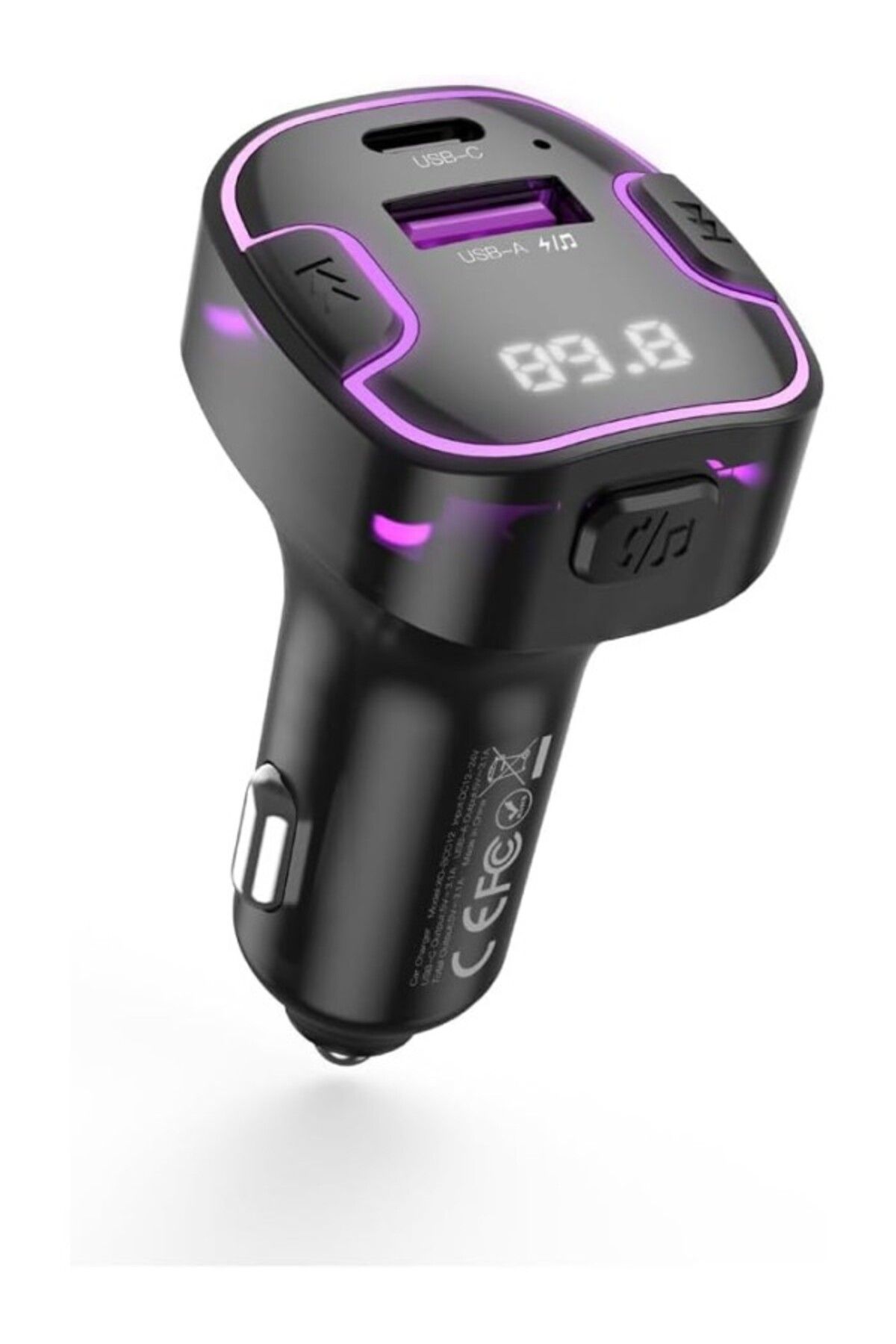 ShopZum Bcc12 Araç Çakmaklık 15.5W Hızlı Şarj, Bluetooth 5.3 Fm Transmitter, Müzik Çalma, Usb-C+Usb-A
