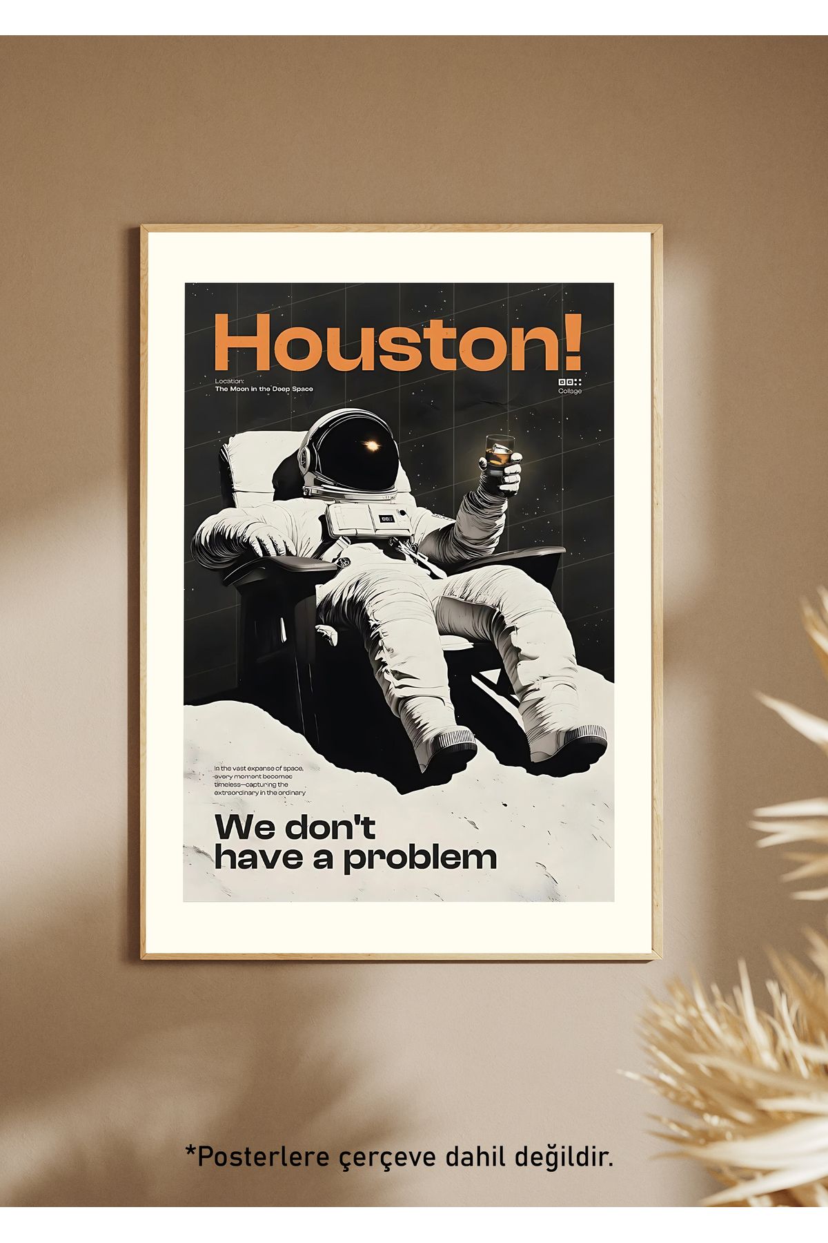 One Little Happiness HOUSTON! Poster Estetik Duvar Posteri , Çerçevesiz Poster