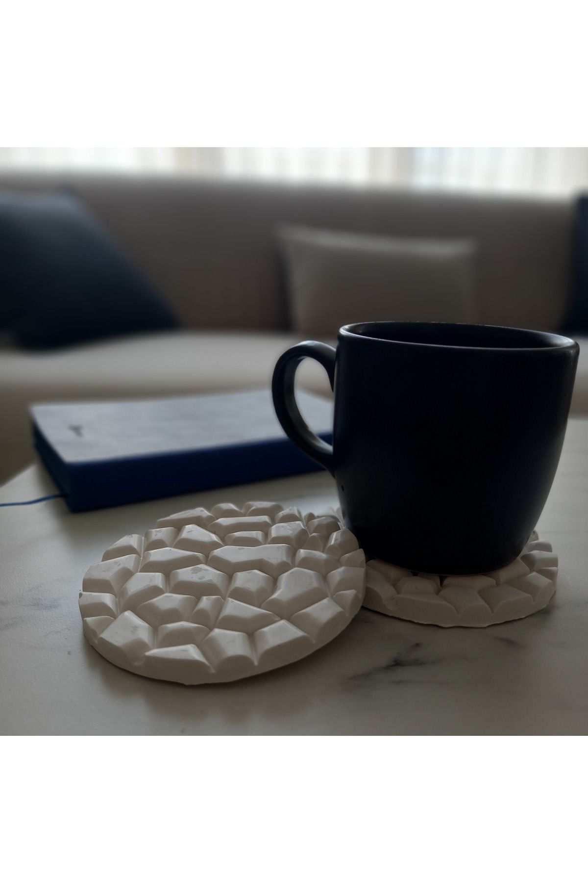 SEZSAN HOME 2'Lİ TAŞ DESENLİ BARDAK ALTLIĞI