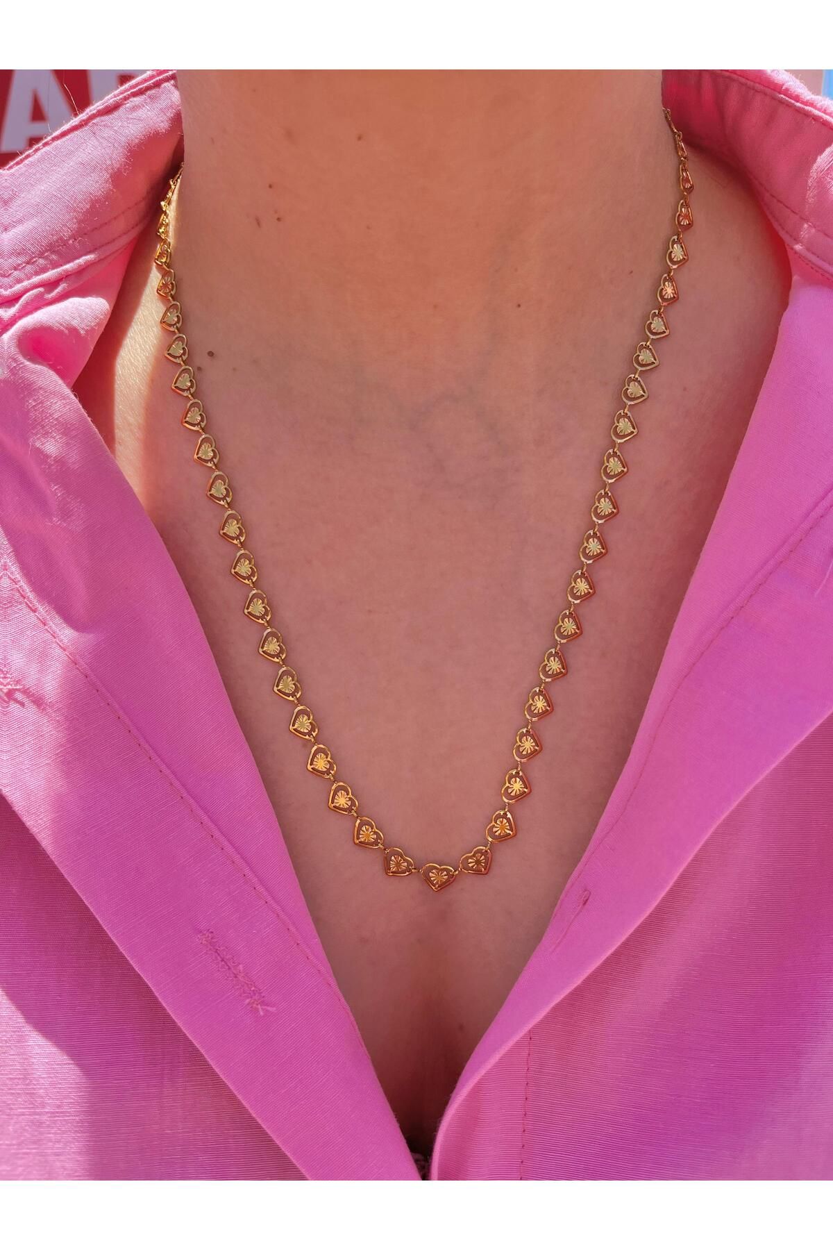 sirius jewelry 316L Çelik Kalp Desenli Zincir Kolye