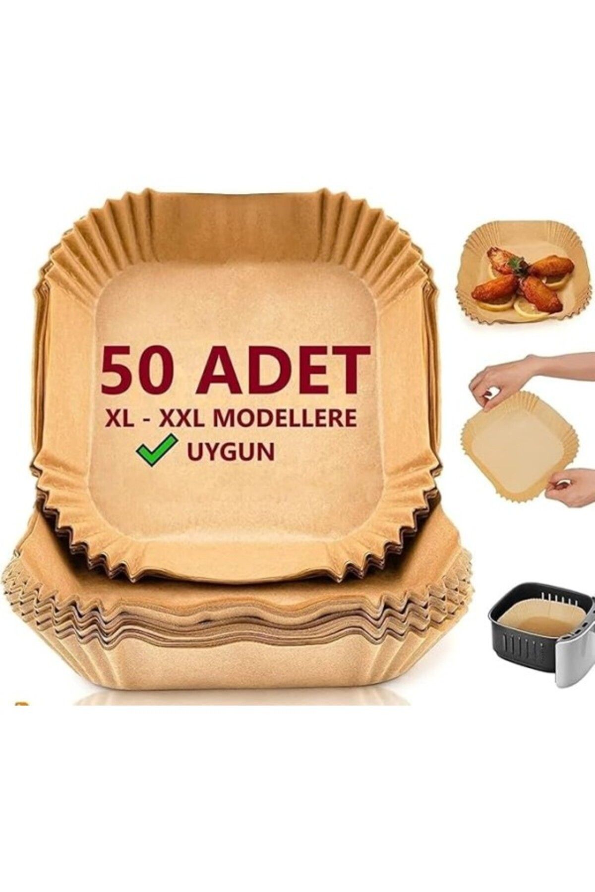 ShopZum Orret Home Aırfrey Pişirme Kağıdı,Xl,Xxl Aırfreyler İçin Parşömen Kağıdı,Sıvıya Ve Yağa Dayanıklı