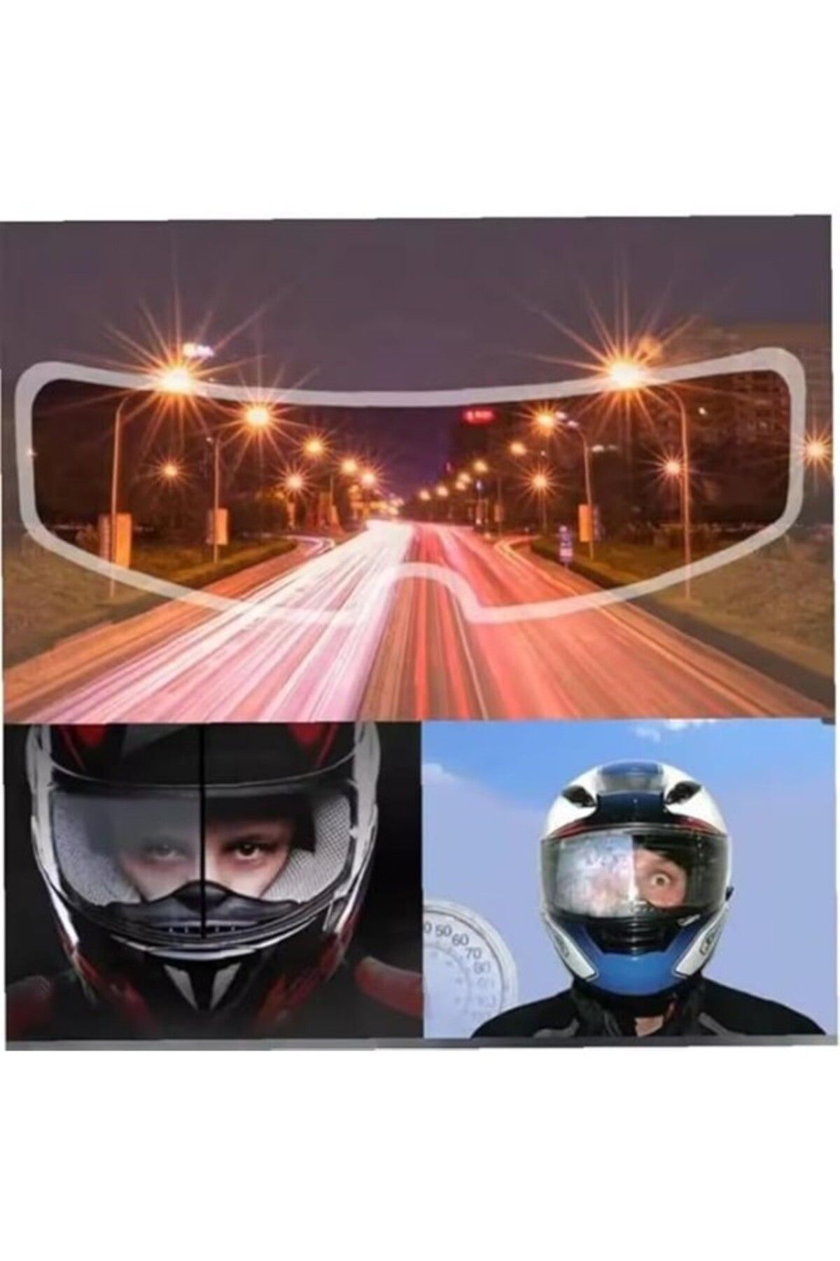 ShopZum Motosiklet Kaskı Buğu Önleyici Vizörü Su Geçirmez Dayanıklı Çizik Koruma Lens Filmi