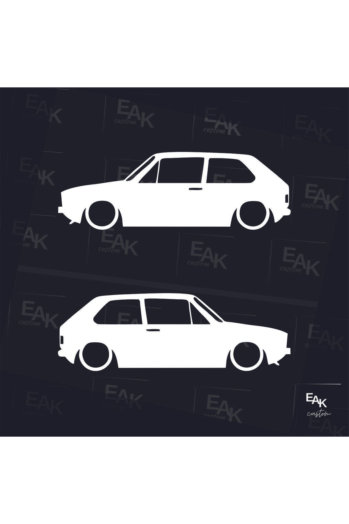 eakcustom VW GOLF MK1 oto sticker (18cm x 6cm) (2ADET)