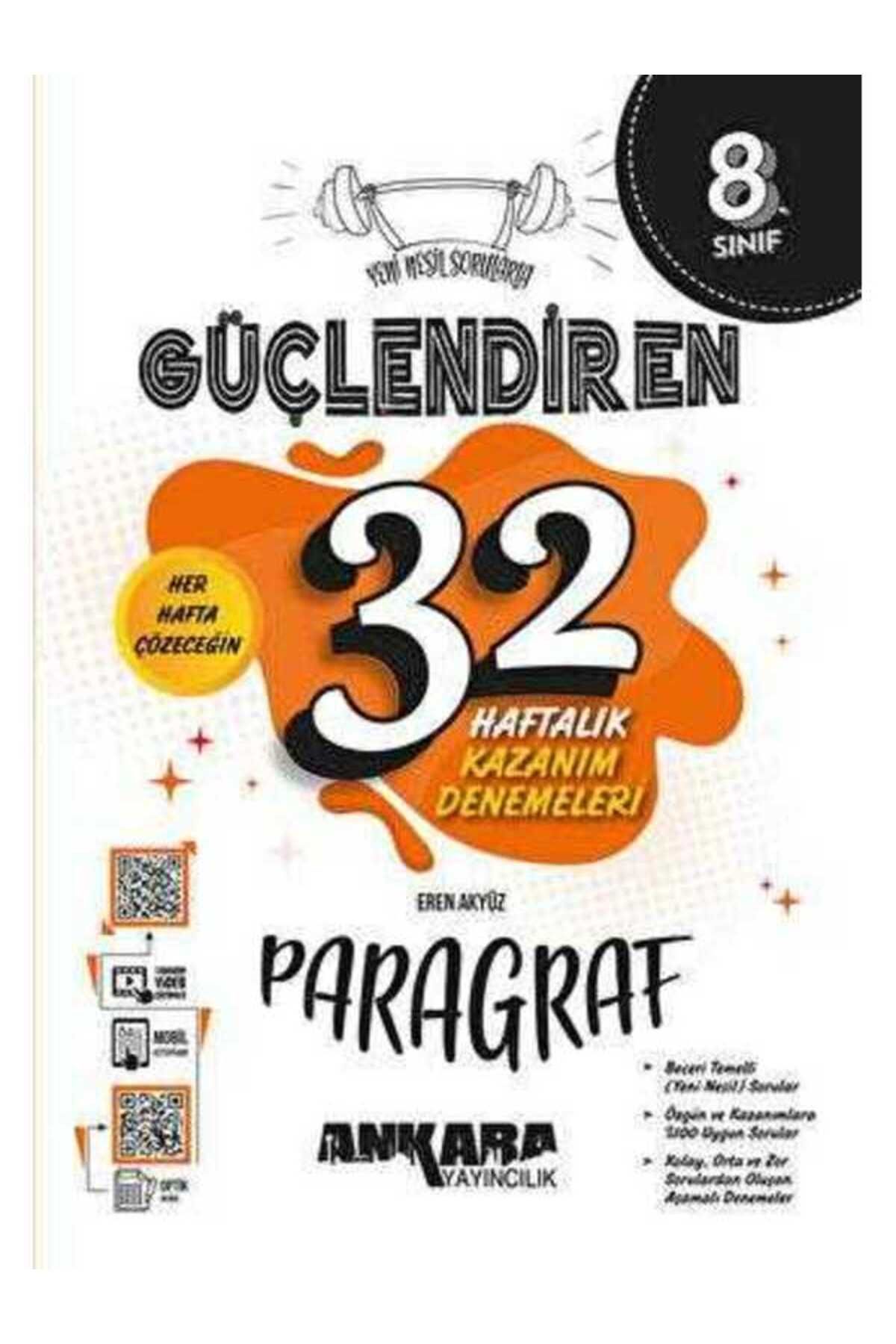 kitabın başkenti ankara yayıncılık Ankara 8. Sınıf Güçlendiren 32 Haftalık Paragraf Kazanım Denemeleri