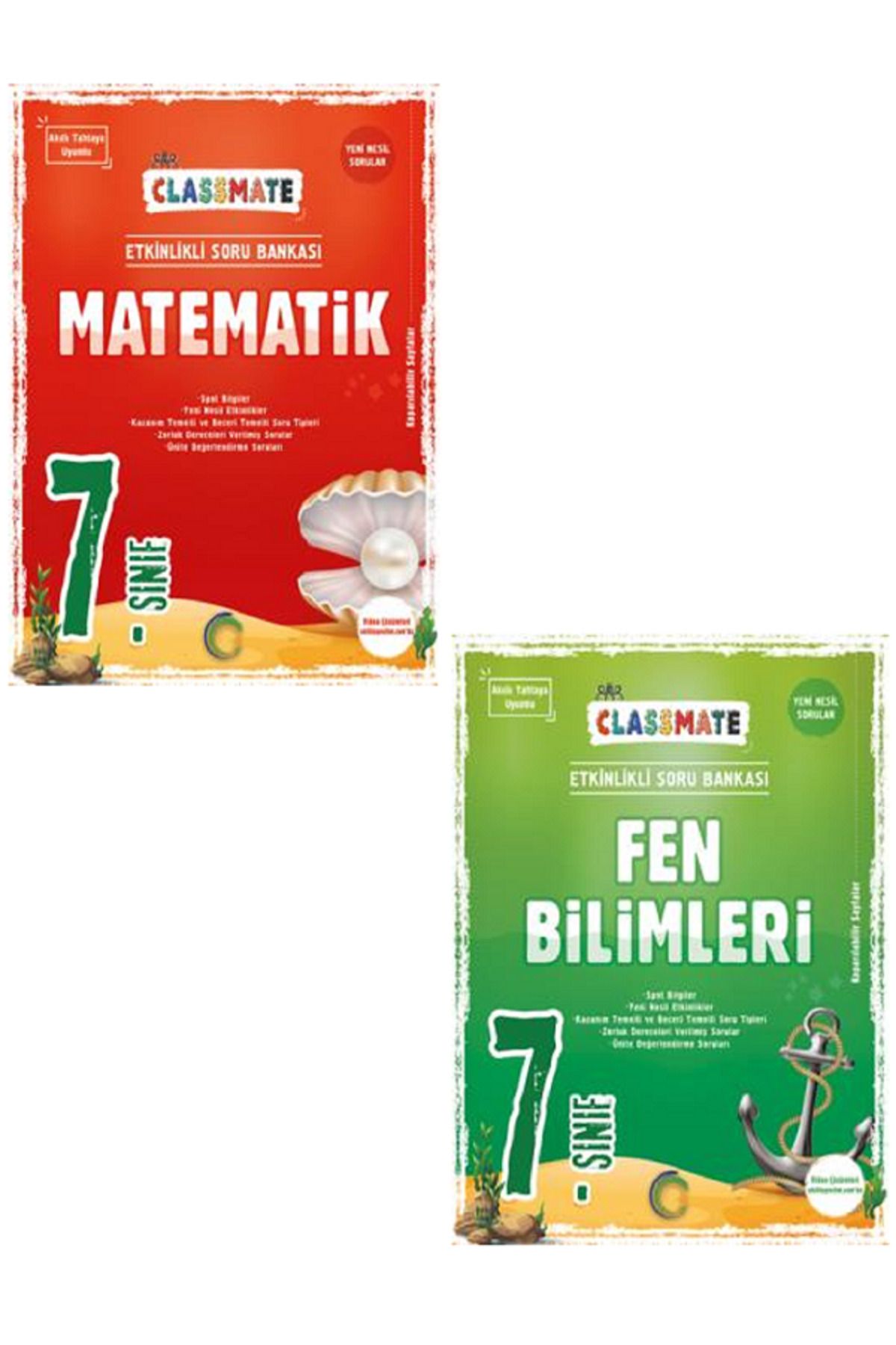 Evrensel İletişim Yayınları 7.Sınıf Okyanus Classmate Matematik + Fen Bilimleri Soru Bankası / Yeni Nesil / 2 KİTAP