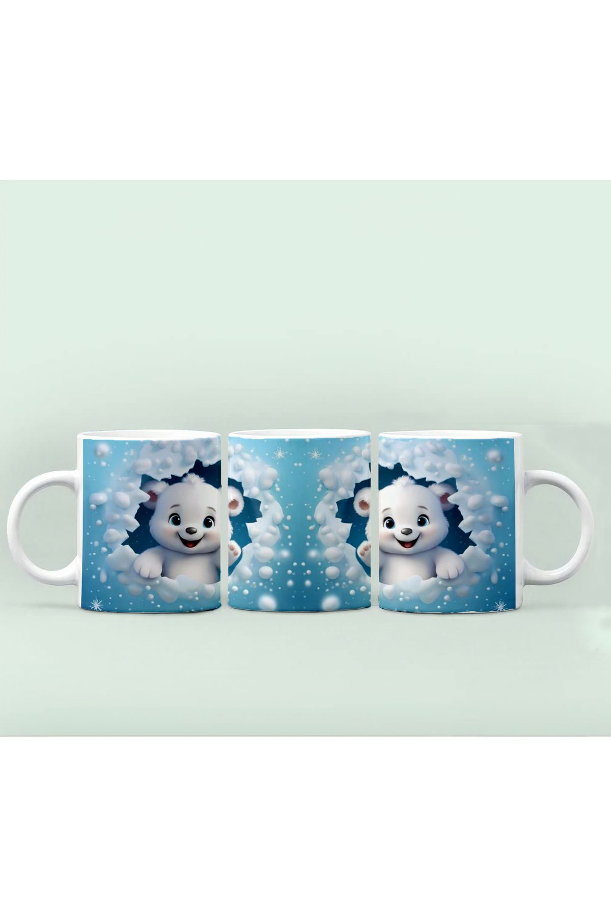 RHG Art Renkli Gözlü Kedili Kupa Bardak / 3 Efekt Kedi Baskılı Kupa Bardak Kahve Fincanı 300 ml