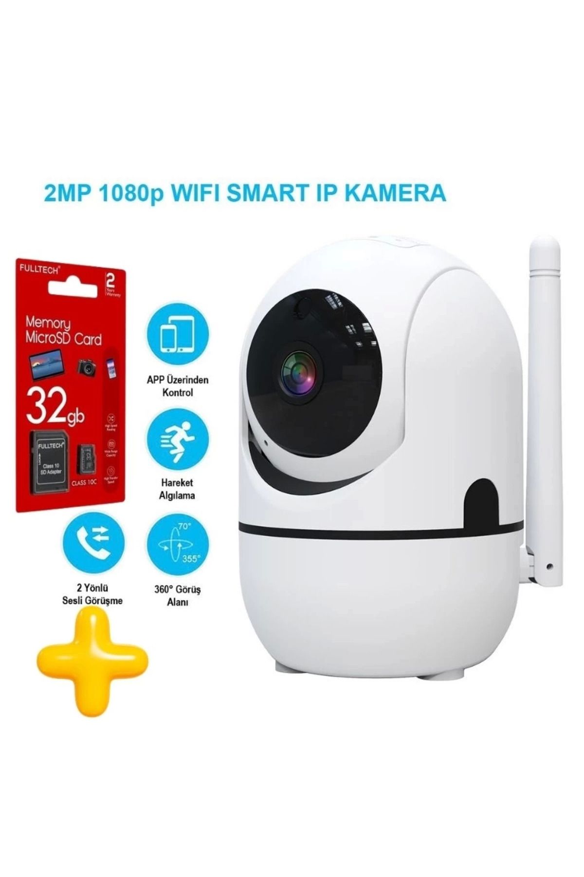 Modafiks Hafıza Kartlı Wifi Akıllı Kamera Hareket Algılamalı Gece Görüşlü Bebek Kamera