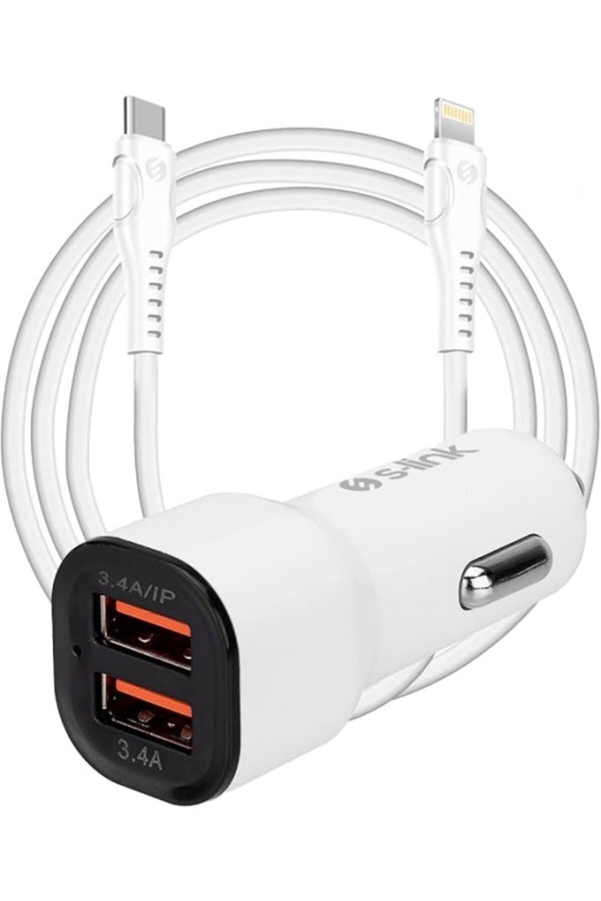 ShopZum Sl-Ec35Pd 36W Pd 3.0 Lightning Pd Kablo 3.4A Hızlı Şarj Pd 18W + Usb Qc3.0 Beyaz Araç Hızlı