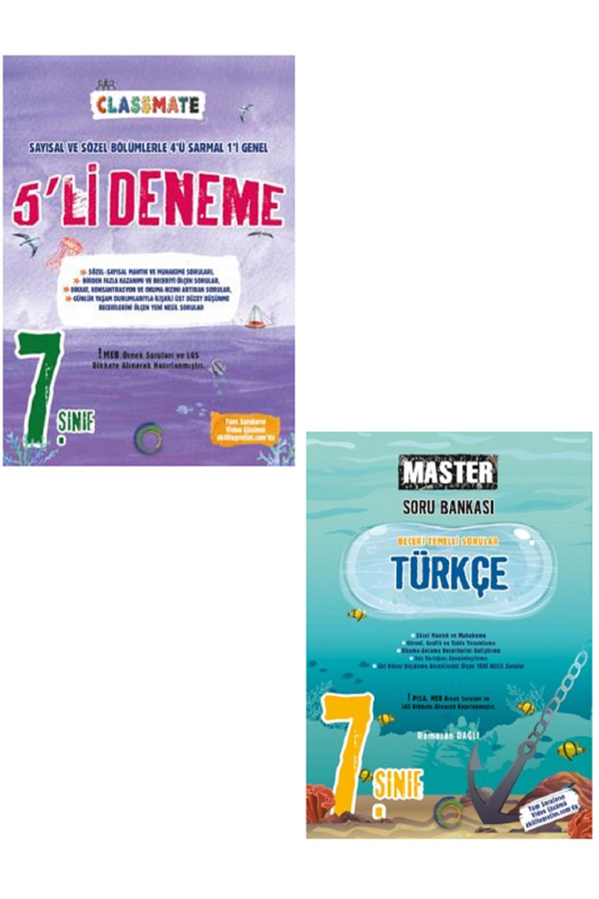 Evrensel İletişim Yayınları 7.Sınıf Okyanus Classmate 5'Li Deneme + 7.Sınıf Okyanus Master Türkçe Soru Bankası / 2 KİTAP