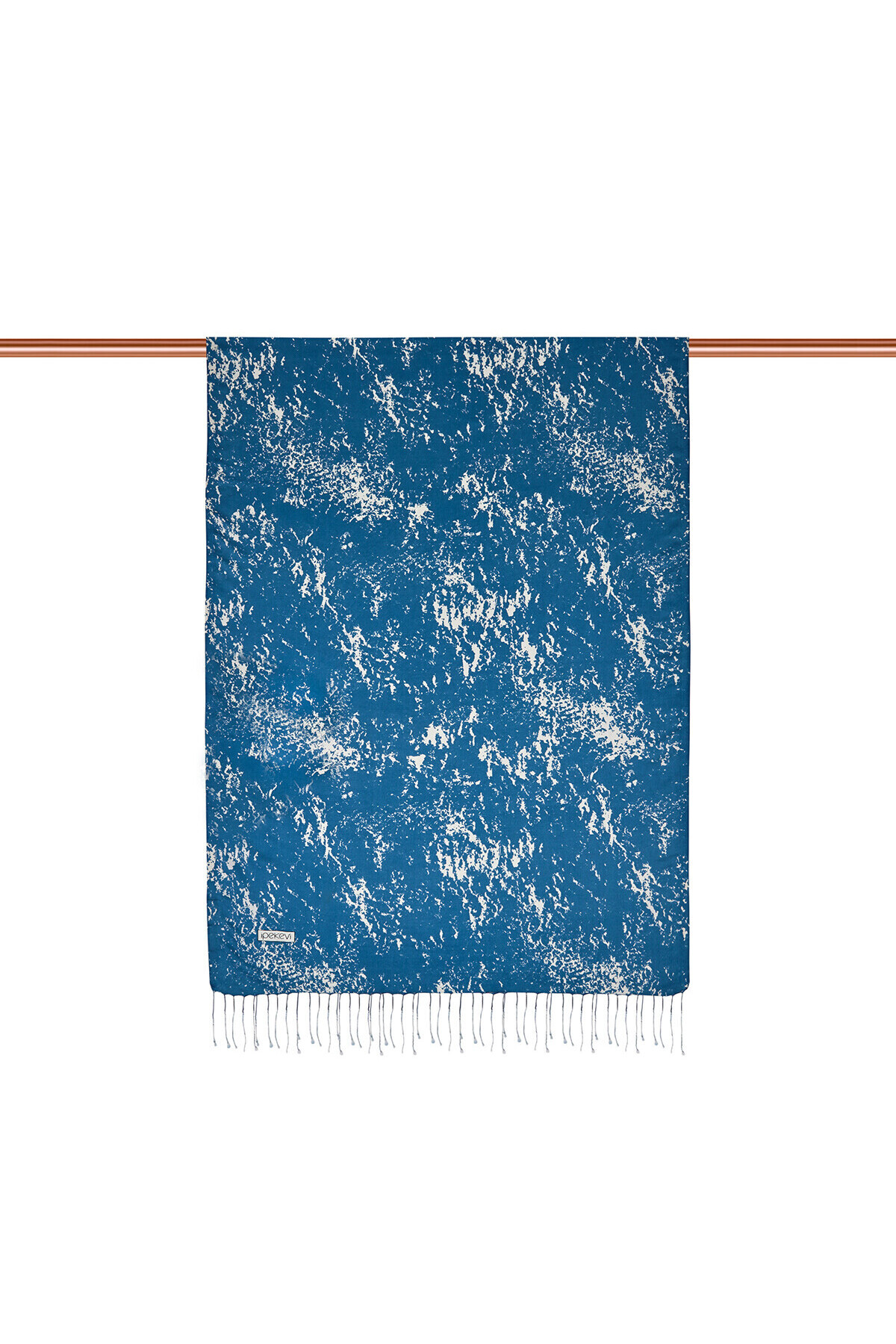ipekevi-Indigo Marble Patterned Silk Shawl 2