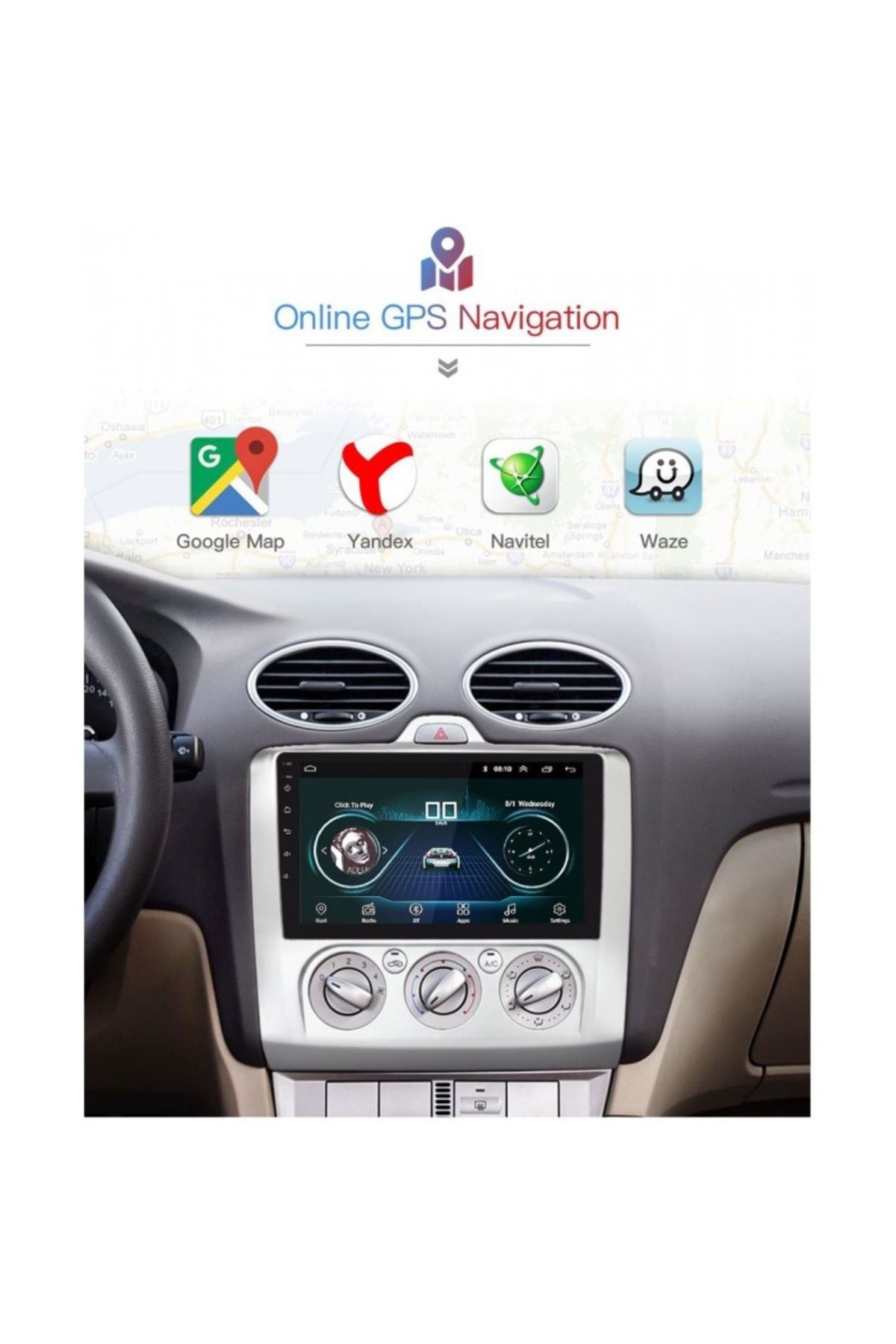 TECHSTAR-® Android 8.1 Car Multimedia Navigation, Gps, Bluetooth, Mirrorlink Dsp, Obd2, 1gb Ram And 1 3