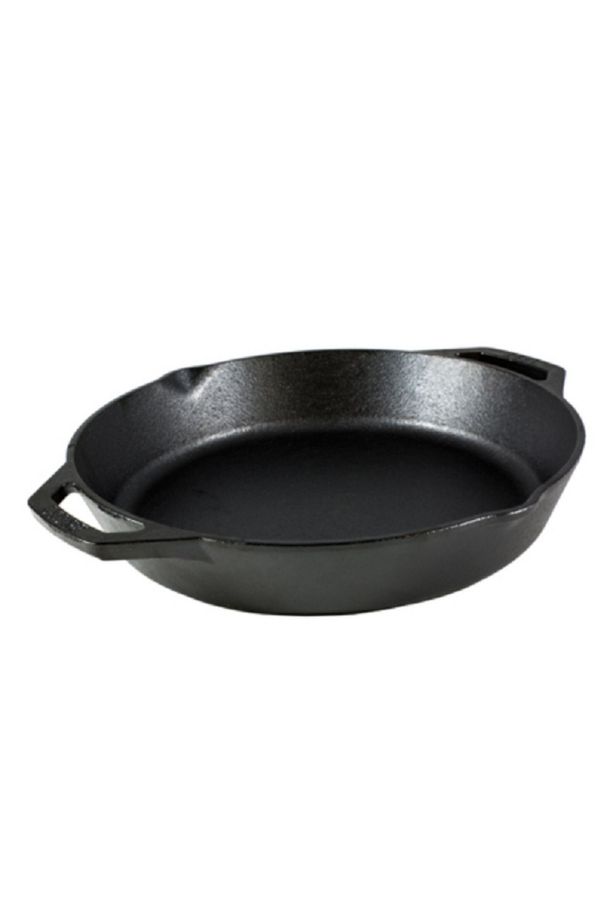 Lodge-Cast Iron Non-Stick Round Skillet Pan with Dual Loop Style Handle Black 12inch 1