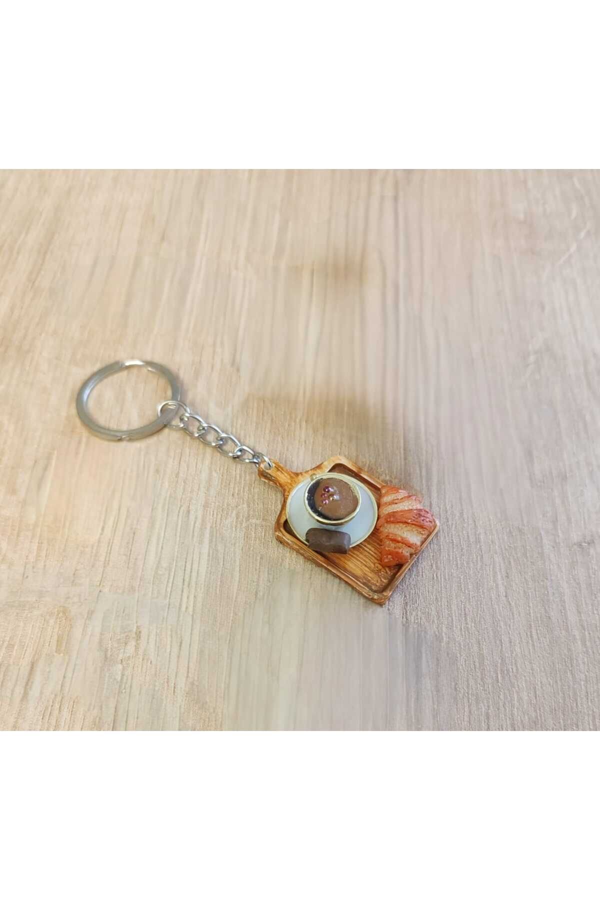 by bernArt Design BBD MİNYATÜR Tekli KAHVE /KRUVASAN ANAHTARLIK