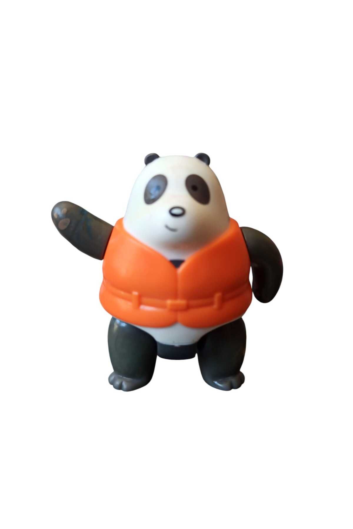 Hureggo vintage orijinal yelekli panda figür oyuncak & 7 cm
