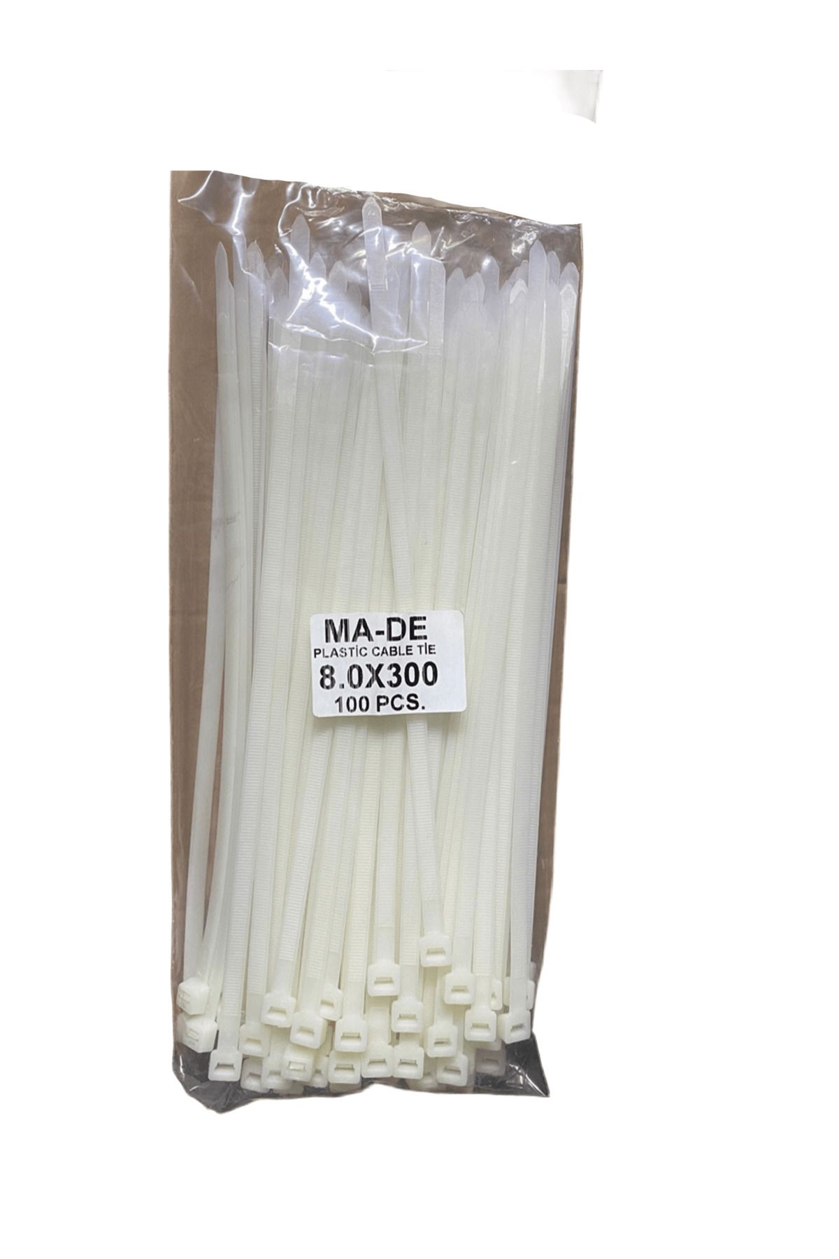 MADE KABLO BAĞI 8.0X300 BEYAZ 100 ADET (1 PAKET)