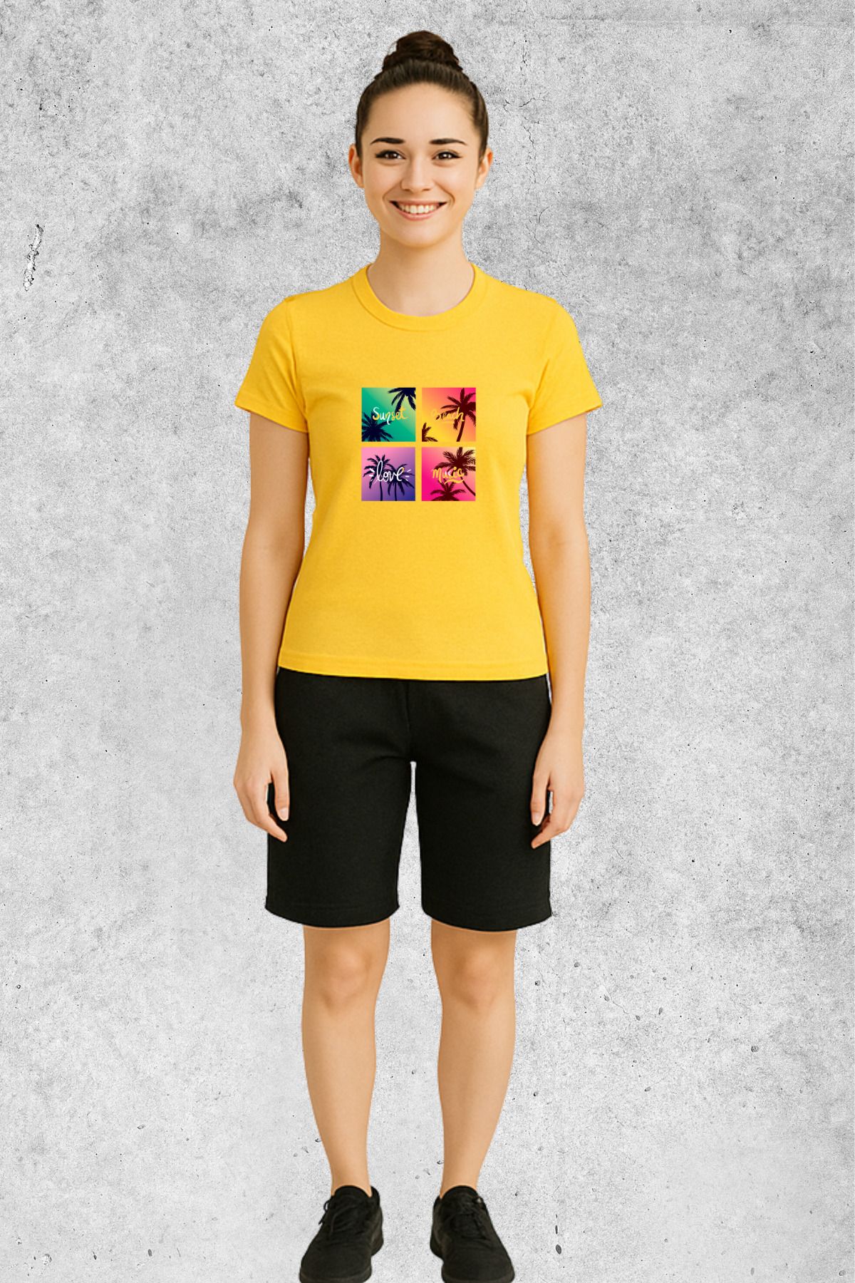 MOLICO BASİC unisex sıfır yaka kısa kollu ALOHA baskılı TSHİRT