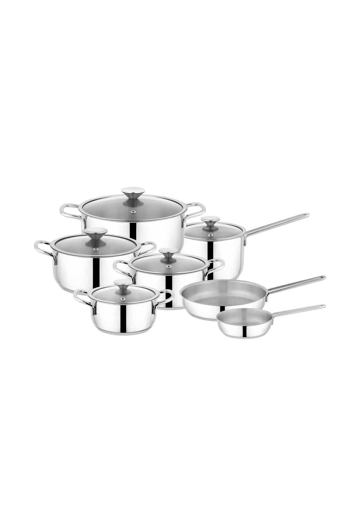 Schafer Steel Storm Çelik Tencere Seti 12 Parça-Inox