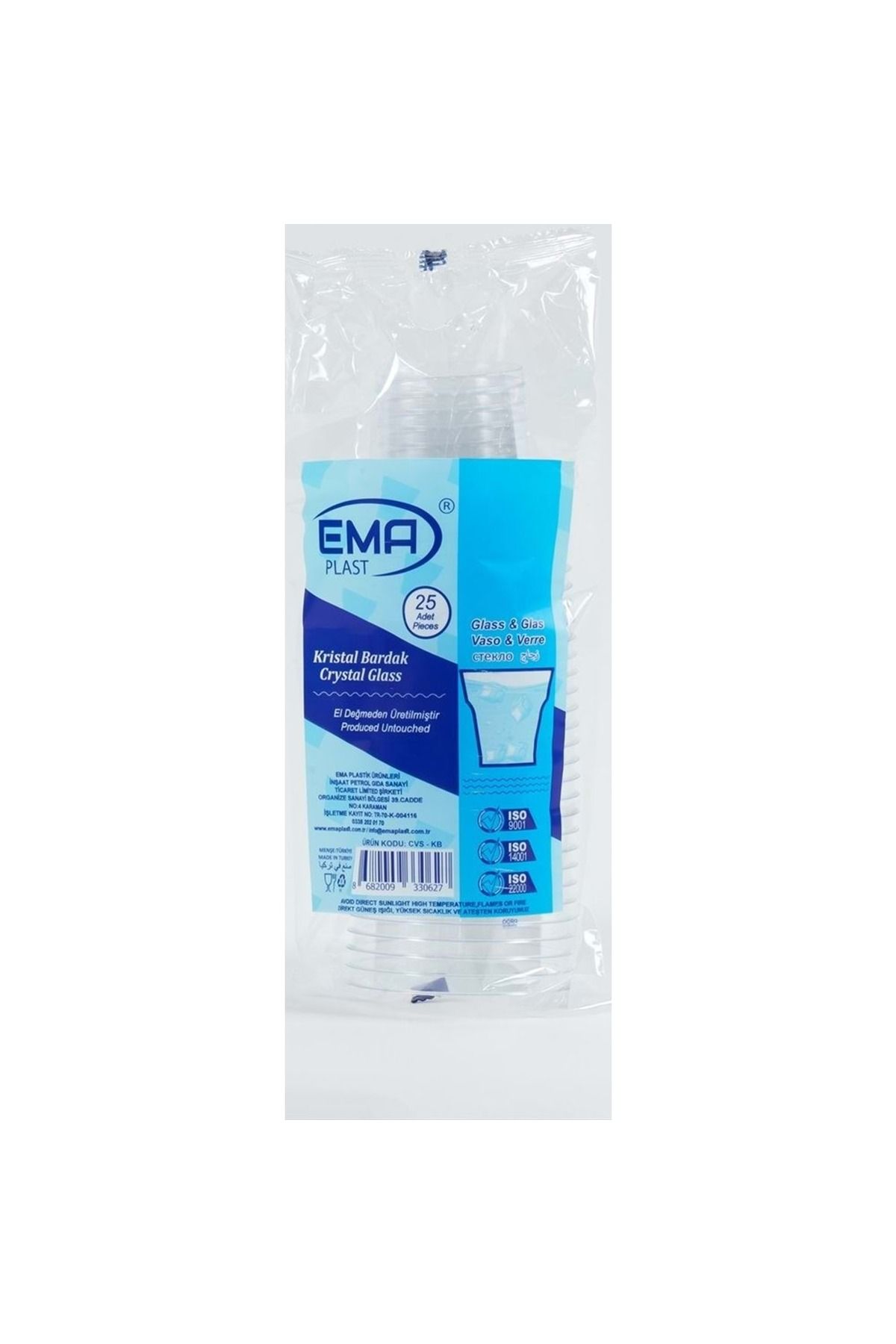 ema KRİSTAL PLASTİK BARDAK 180 CC 100 ADET (100 ADET)
