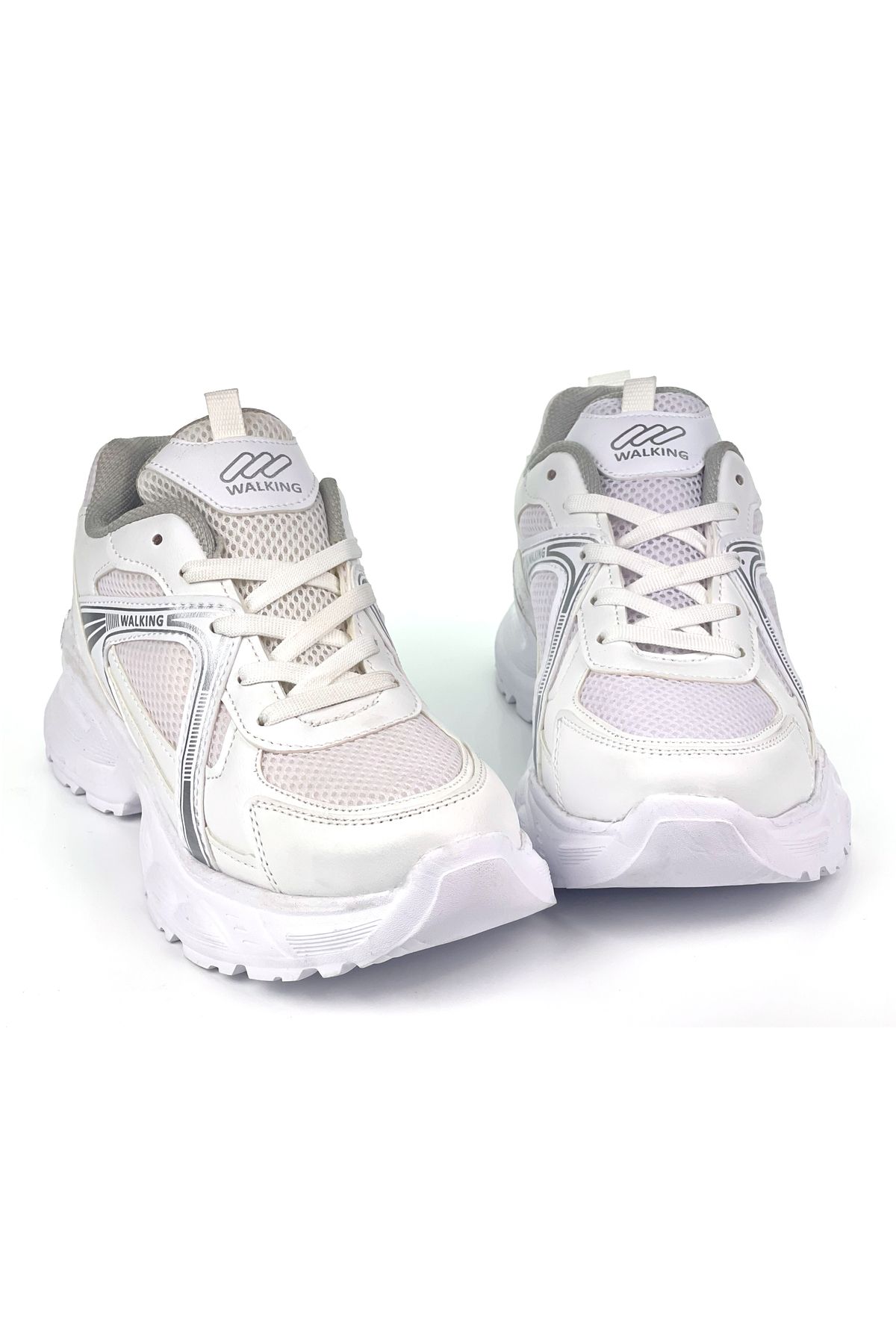 KAJILA Kadın Beyaz Hafif Fileli Günlük Rahat Sneaker Spor Ayakkabı