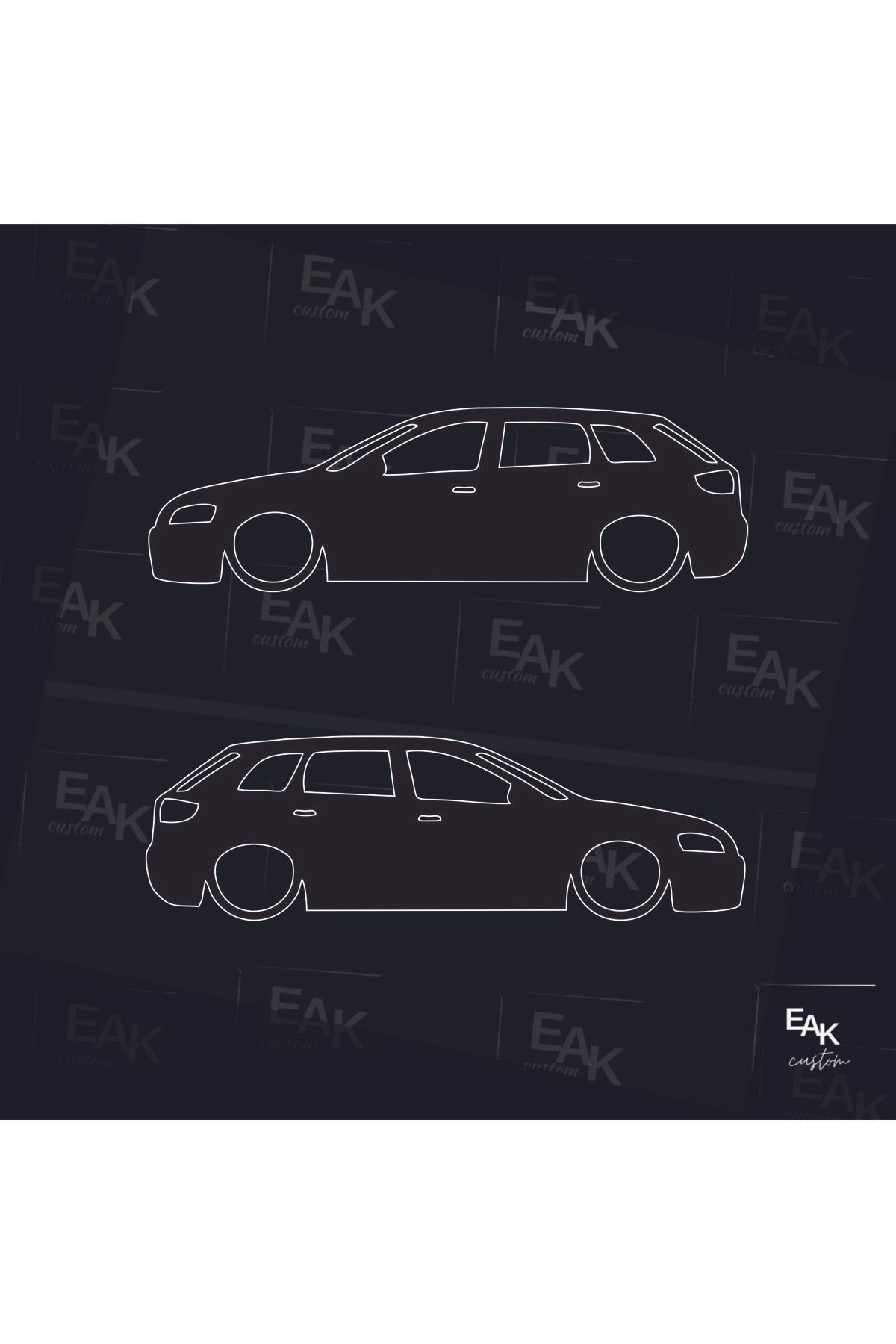 eakcustom AUDİ A3 oto sticker ( 18cm x 5cm)(2ADET)