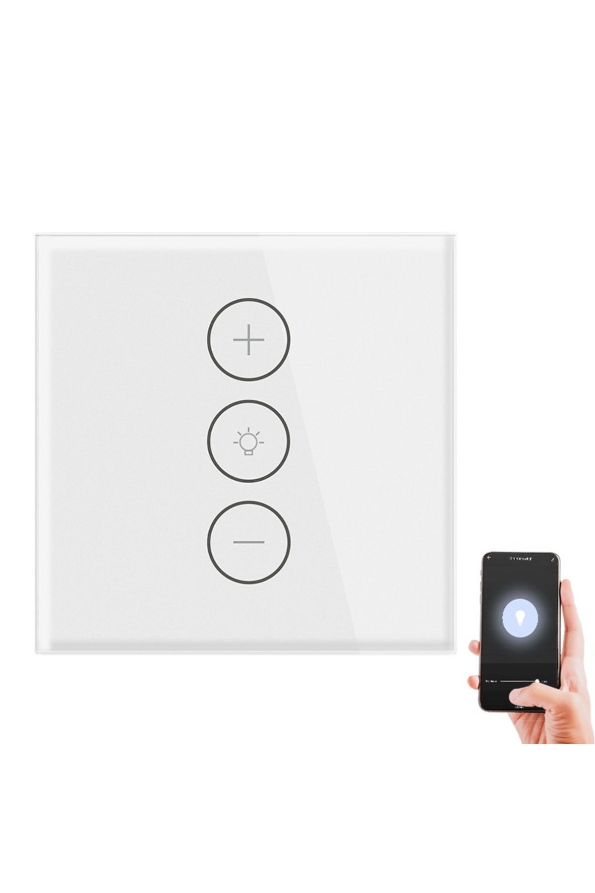 TECHSTAR-Întrerupător tactil inteligent ® V2, wireless 2,4 GHz, variator de intensitate, sticlă securizată, design modern, iluminare LED 5