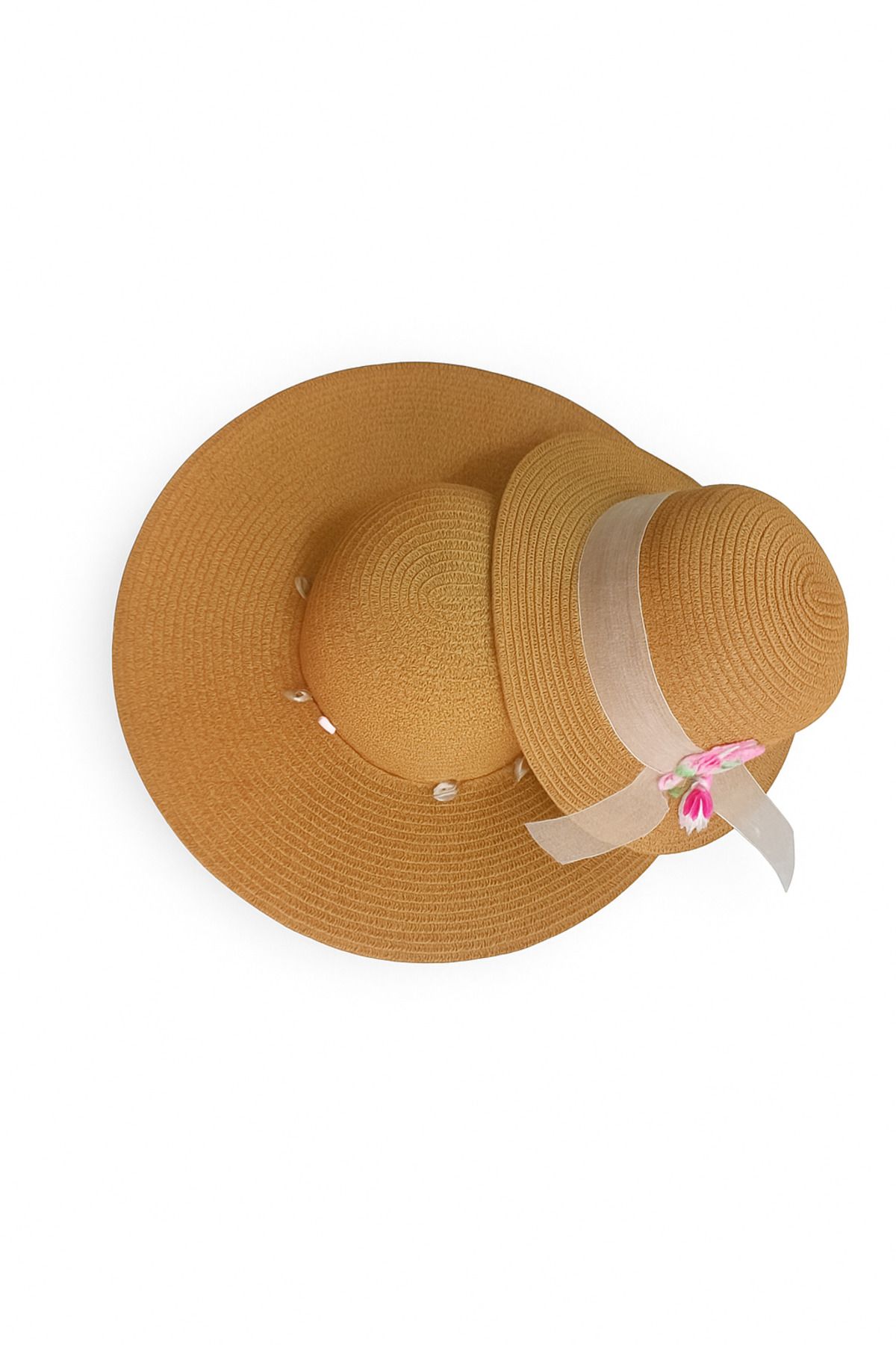 Ella Hat-Craft İsme Özel Anne-Kız Hasır Şapka Seti