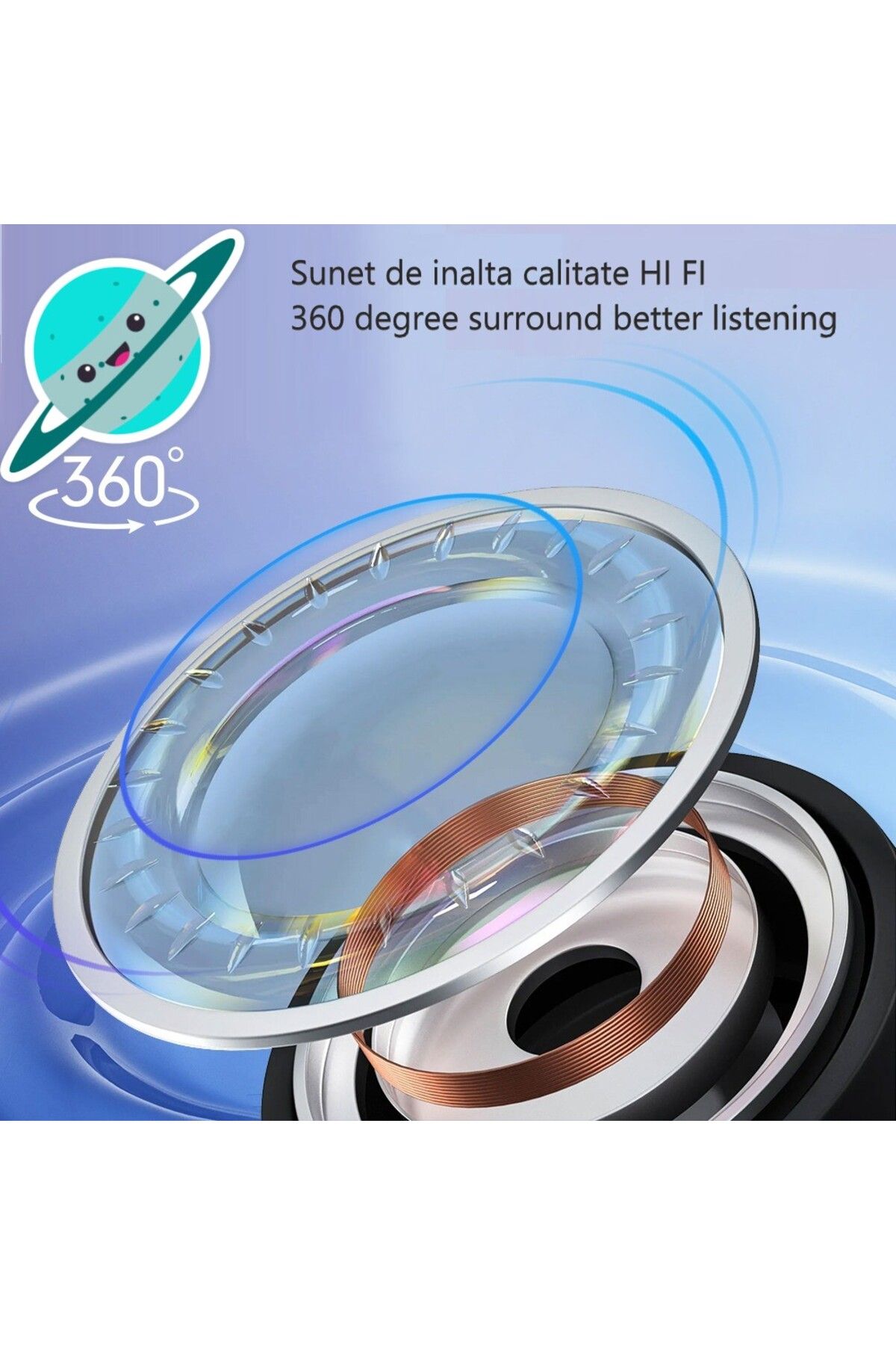 Singlait-Casti wireless Bluetooth, Singlait ANC SG03, in ear, fara fir, afisare led, autonomie 30 h, negru 4