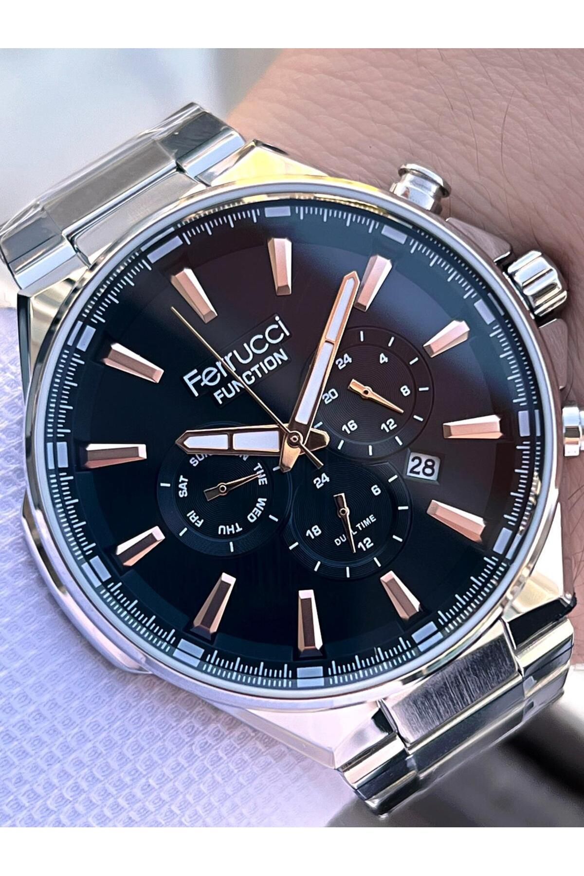 Ferrucci 2 Yıl Garantili Çelik Kordon İç Kadran Özellikleri Aktif 3 Atm Erkek Kol Saati EF.12654.02