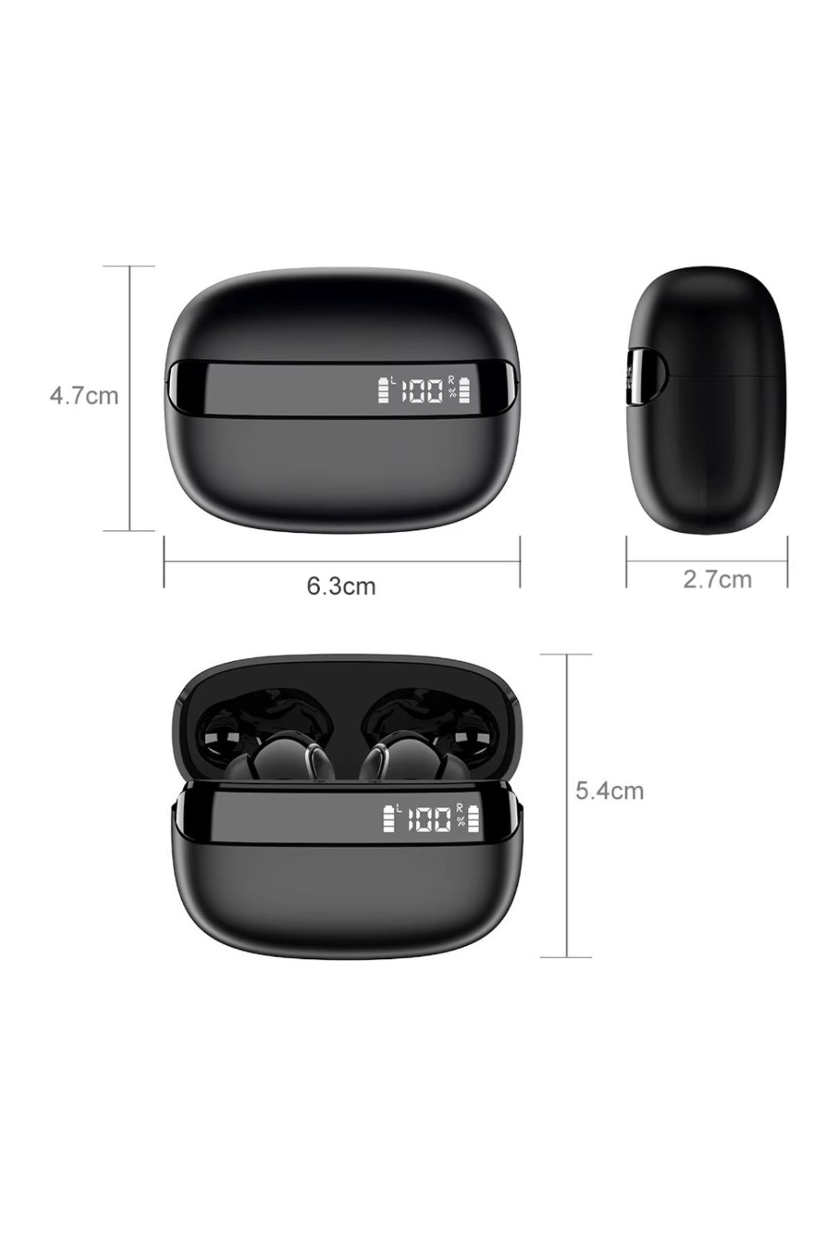 Singlait-Casti wireless Bluetooth, Singlait ANC SG03, in ear, fara fir, afisare led, autonomie 30 h, negru 5