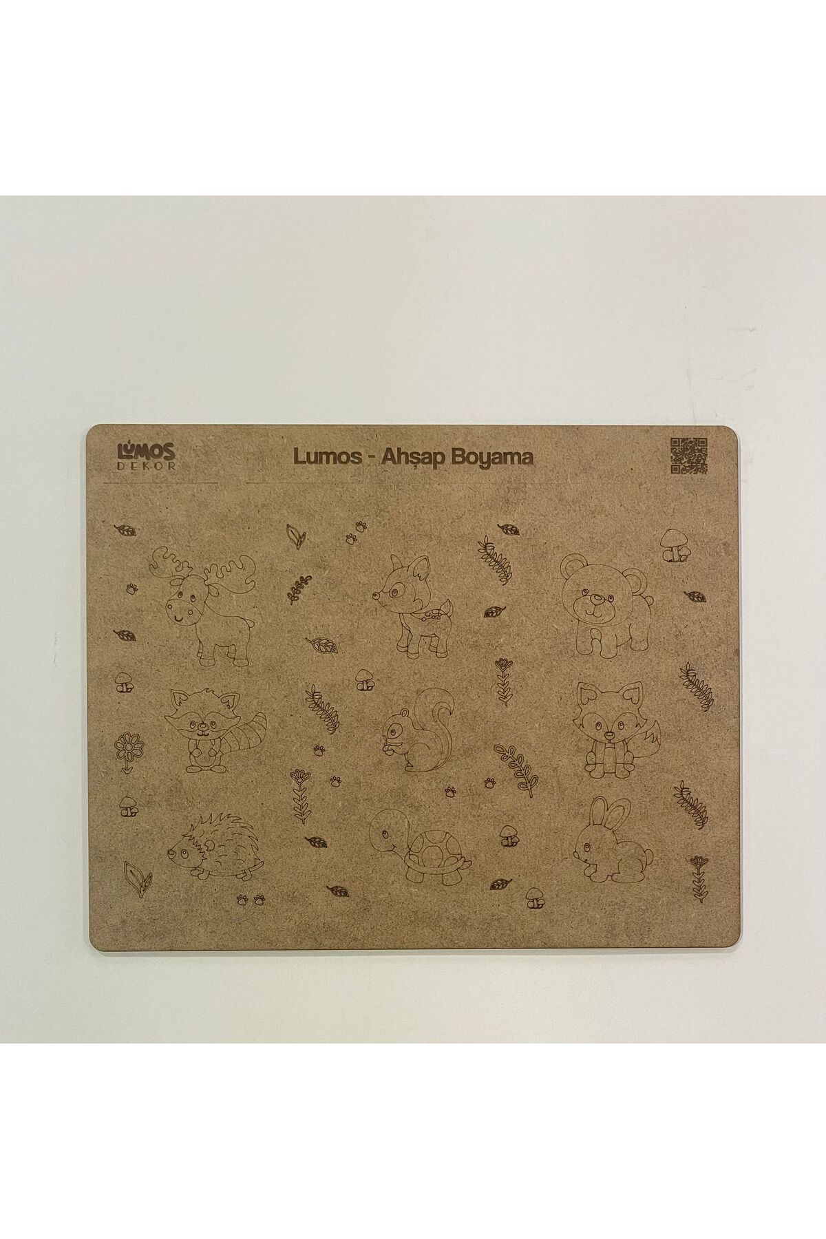 lumos dekor 4'lü Ahşap Boyama Seti - 33x27 cm MDF - Eğitici ve Eğlenceli Çocuk Aktivite Panosu - Set 1