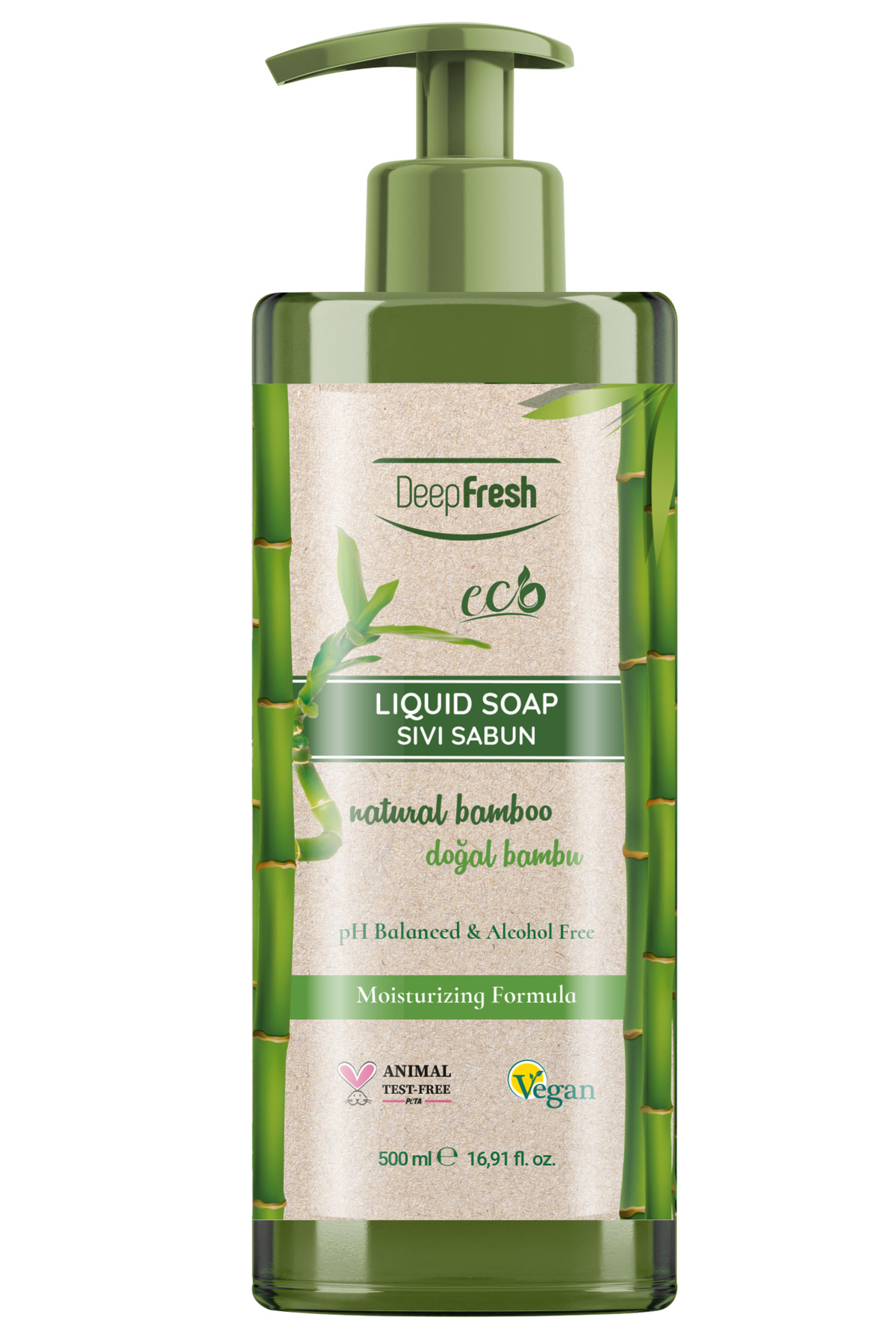 Deep Fresh Σαπούνι χεριών Deep Fresh Bamboo 500ml με ισορροπημένο pH και χωρί...