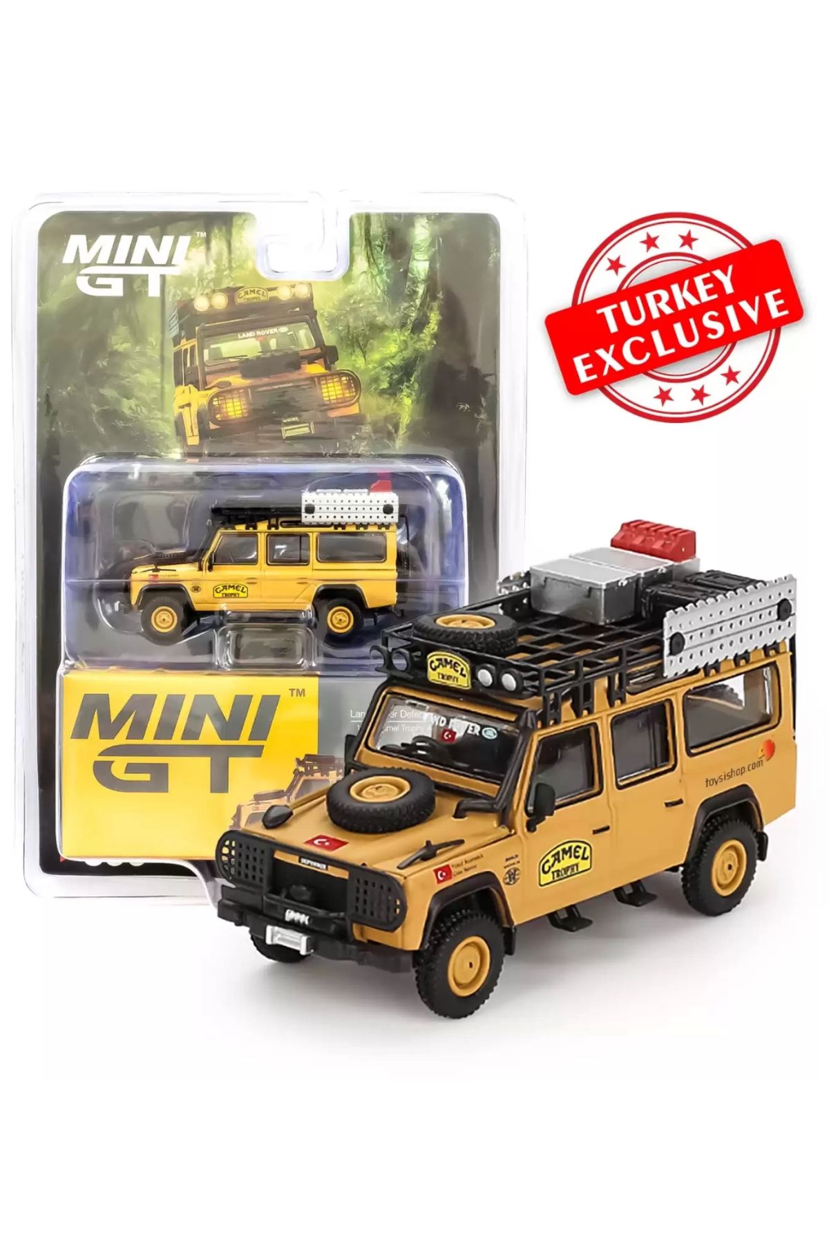 mini gt - Land Rover Defender Camel Trophy (Türkiye’ye Özel) 1:64 Model Araba