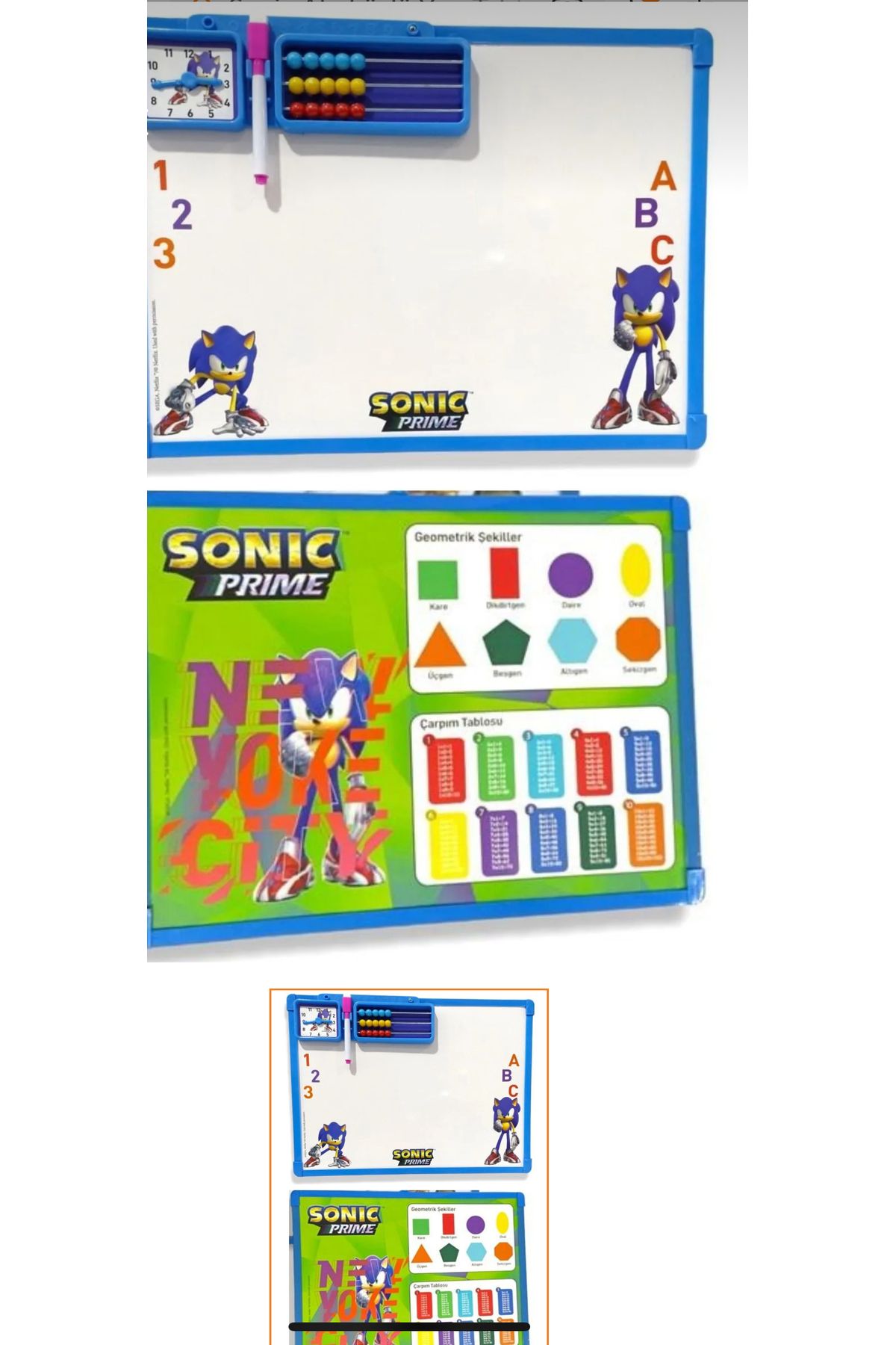 1000 çeşit hediye dünyası Sonic abaküslü yazı tahtası