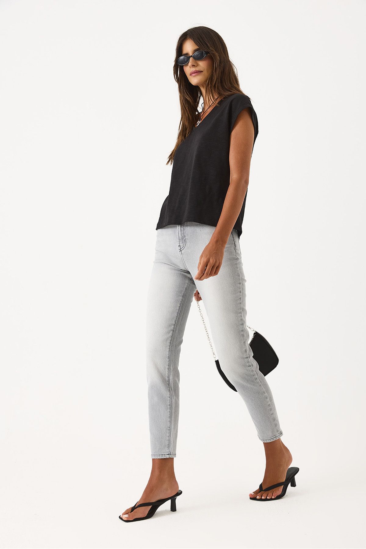 VENA Maria Grey Slim Mom Jean Pantolon - GREY