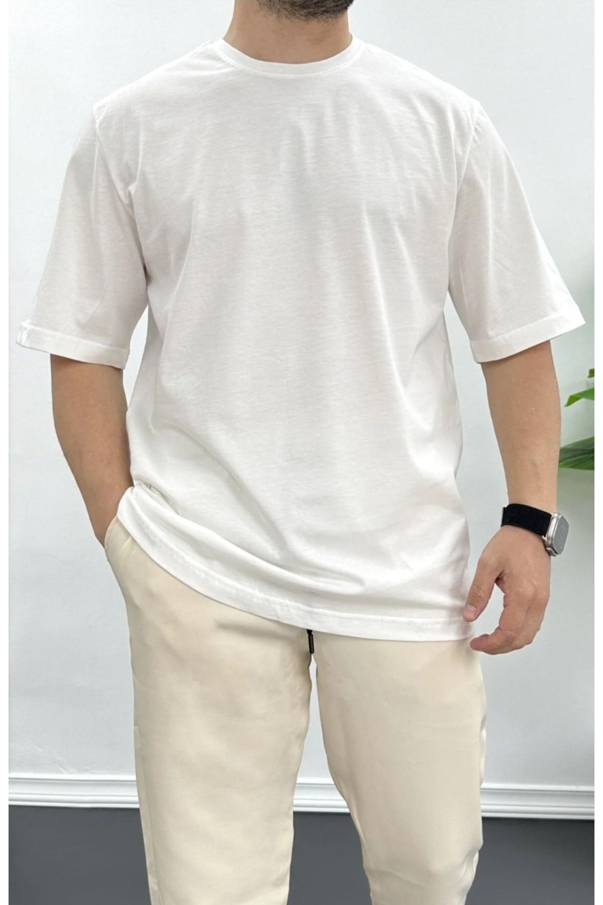Ulu Collection Beyaz Basic Oversize Premium Tshirt