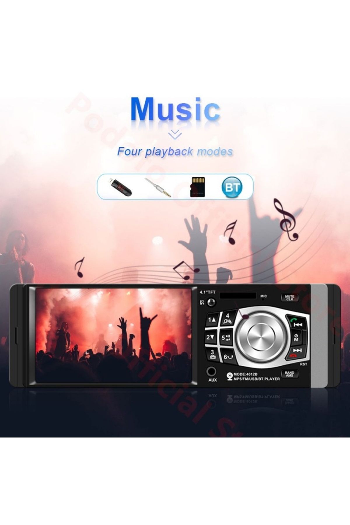 TECHSTAR-Player MP5 Techstar® 4012B, 1DIN, ecran HD de 4,1 inci, comenzi pe volan, telecomandă, Bluetooth 8
