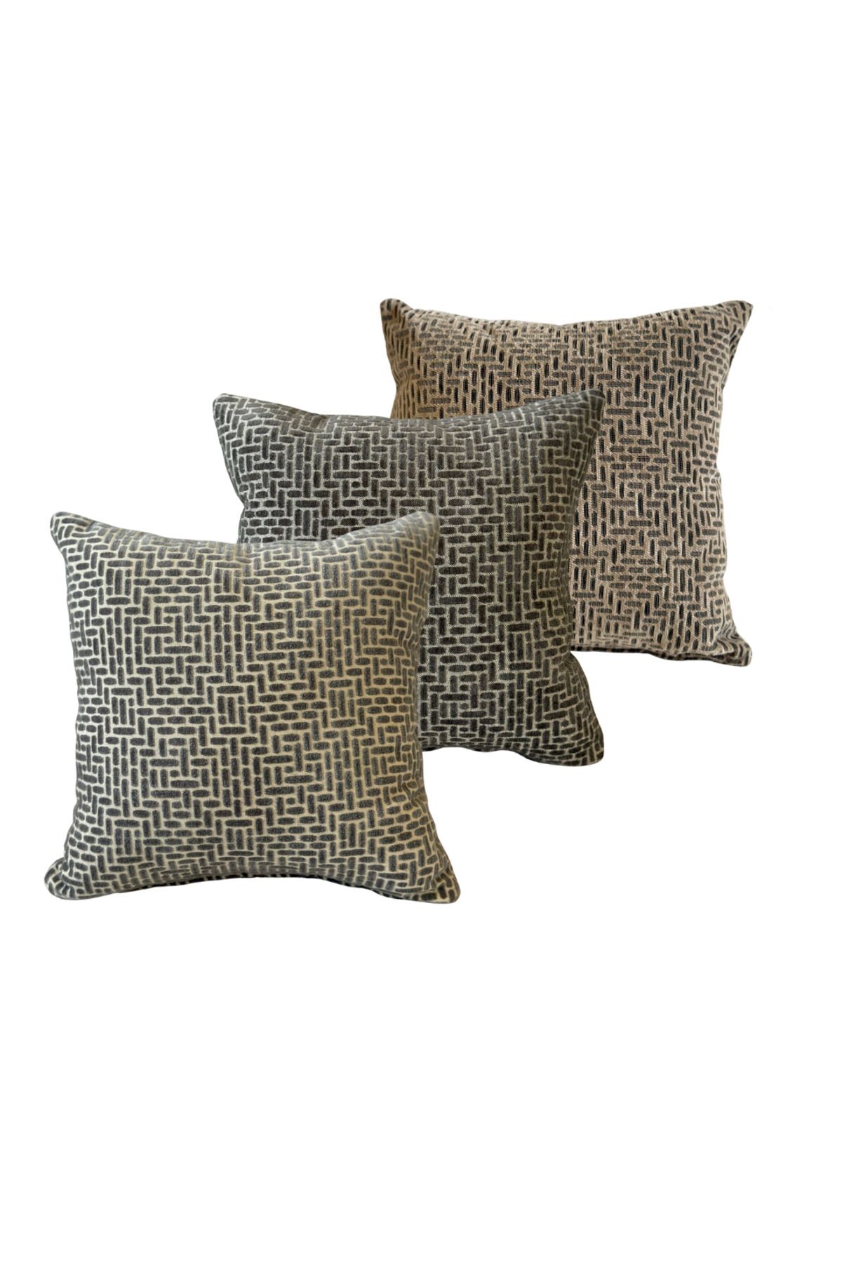 VH HOME Geometrik Doku 3'lü Kırlent Kılıfı