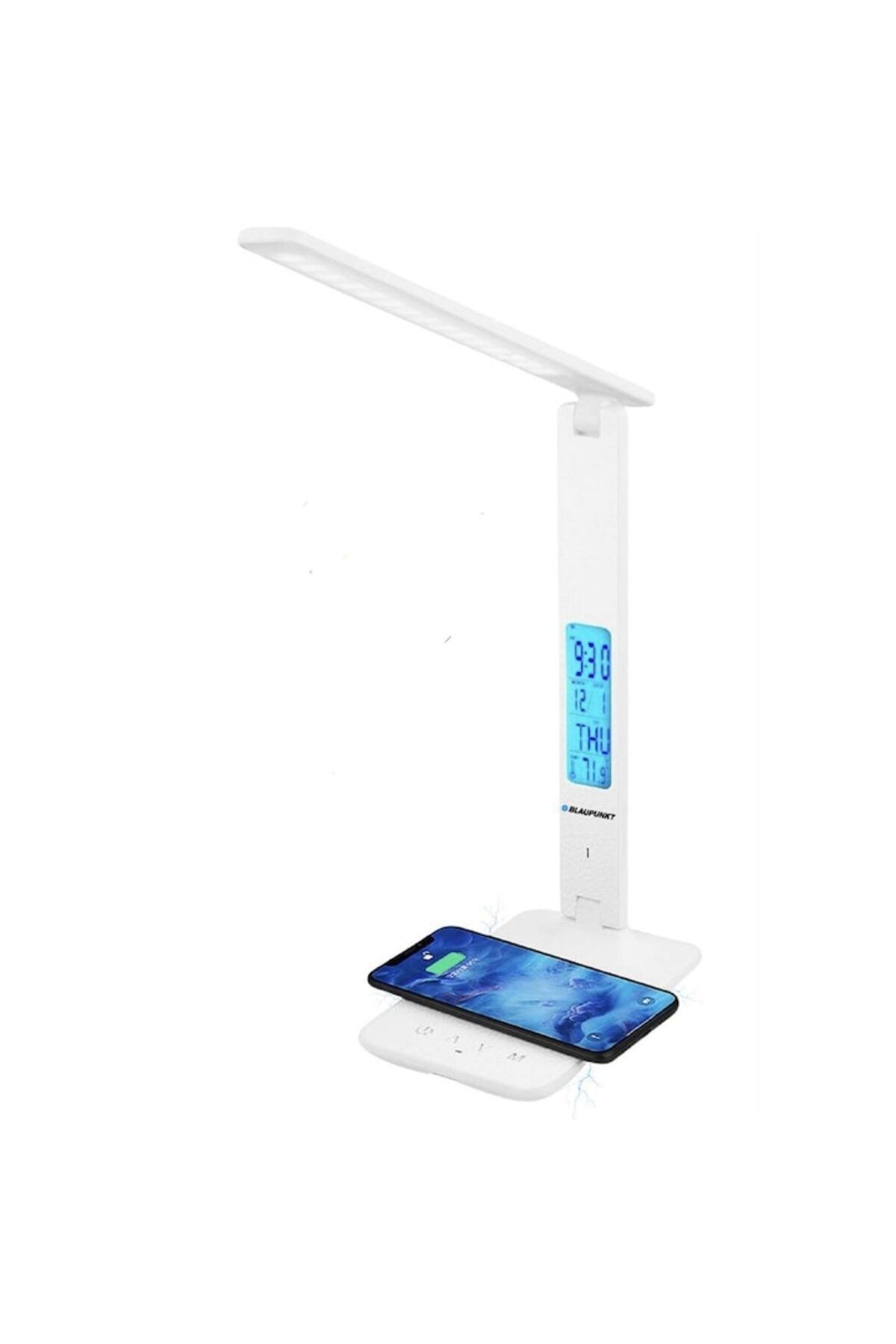 Blaupunkt-LED Lamp Blaupunkt with Wireless Charger, USB port, Clock, Alarm, Thermometer, Touch Control, 5 Leve 3