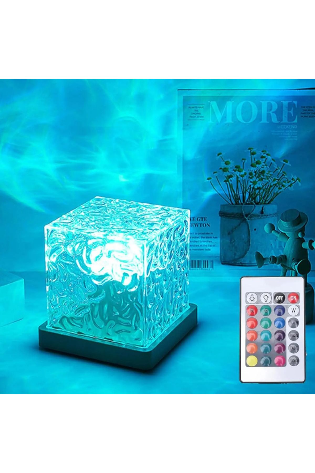 Shiny Collection Okyanus Dalgası Projektör Işığı - 16 Renkli Uzaktan Kumandalı Gece Lambası