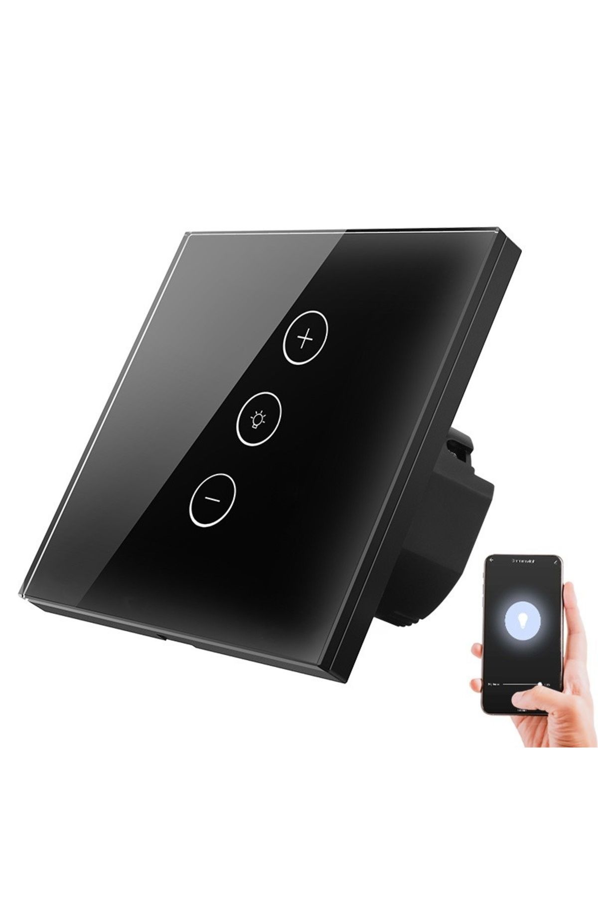TECHSTAR-Întrerupător tactil inteligent ® V2, wireless 2,4 GHz, variator de intensitate, sticlă securizată, design modern, iluminare LED 5