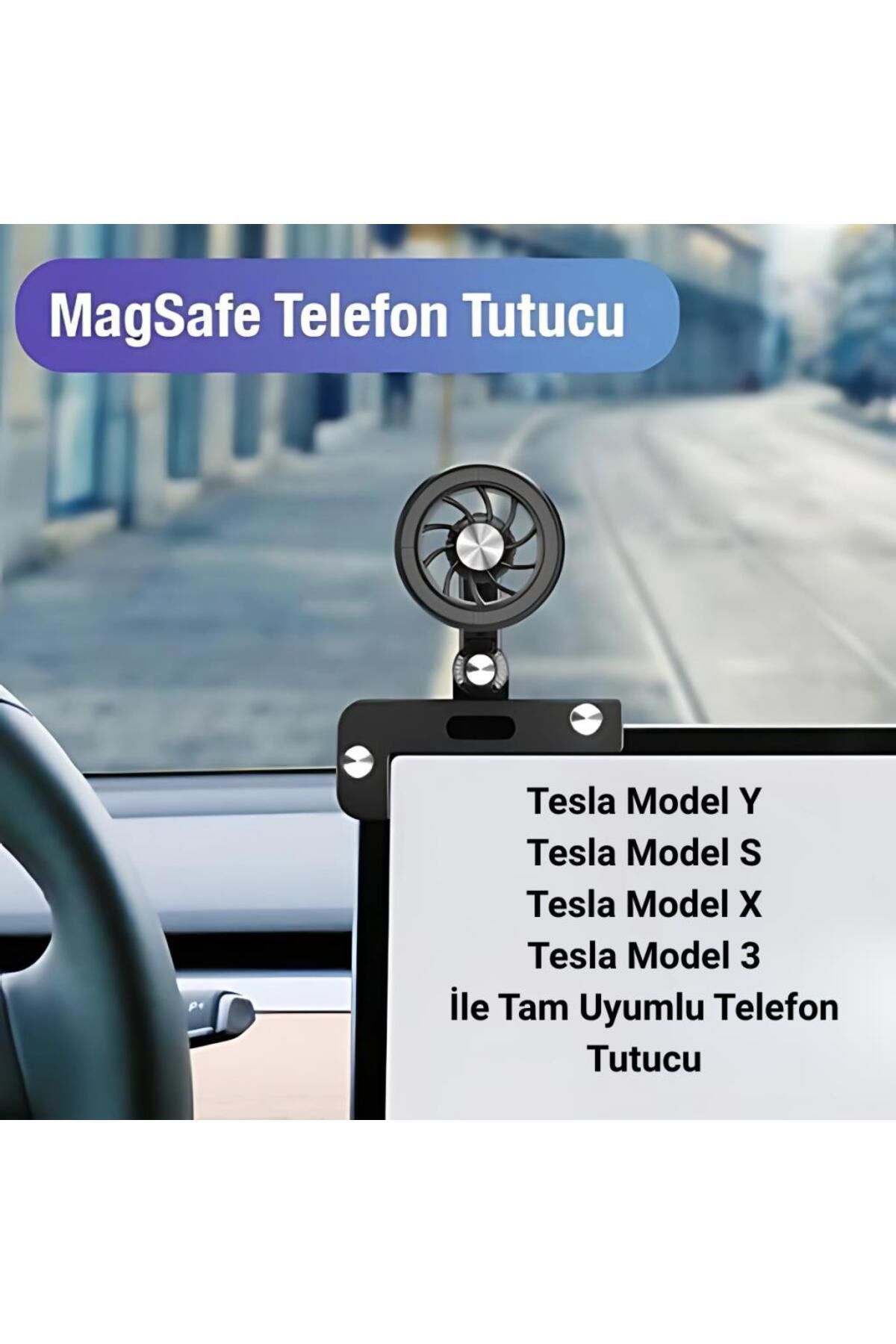 Polham Tesla Model Y, Model S, Model X, Model 3 Ekranı İle Uyumlu Manyetik Telefon Tutucu, Titremez