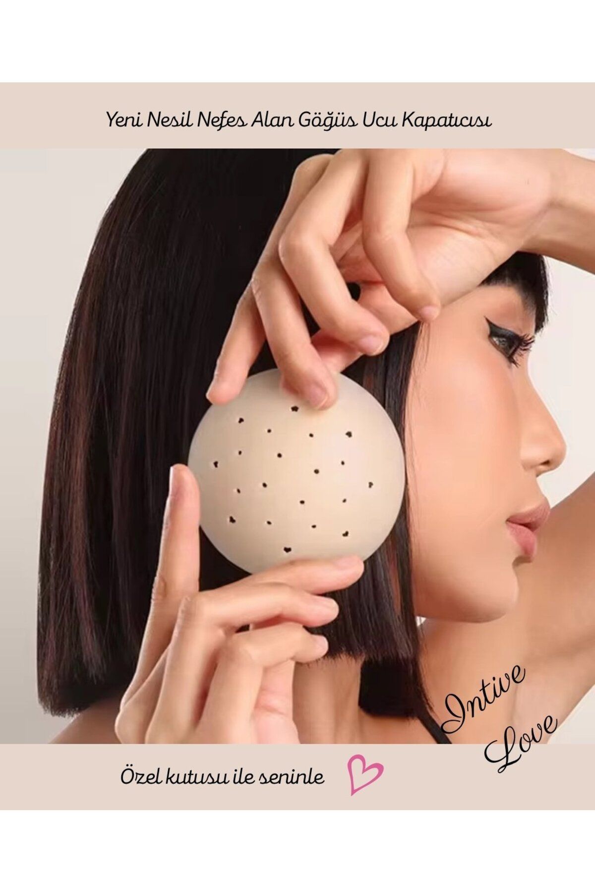 İntive Lingerie Intive Yeni Nesil Delikli Nefes Alabilir Özel Pudra Kutulu Göğüs Ucu Kapatıcısı